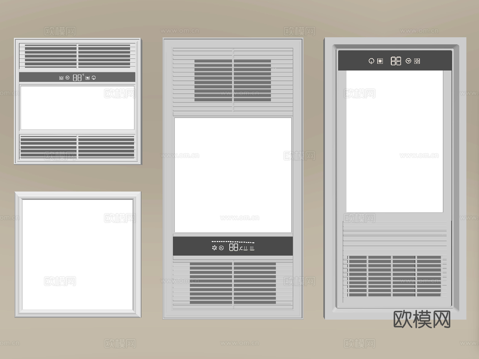 现代浴霸 集成浴霸 取暖器su模型