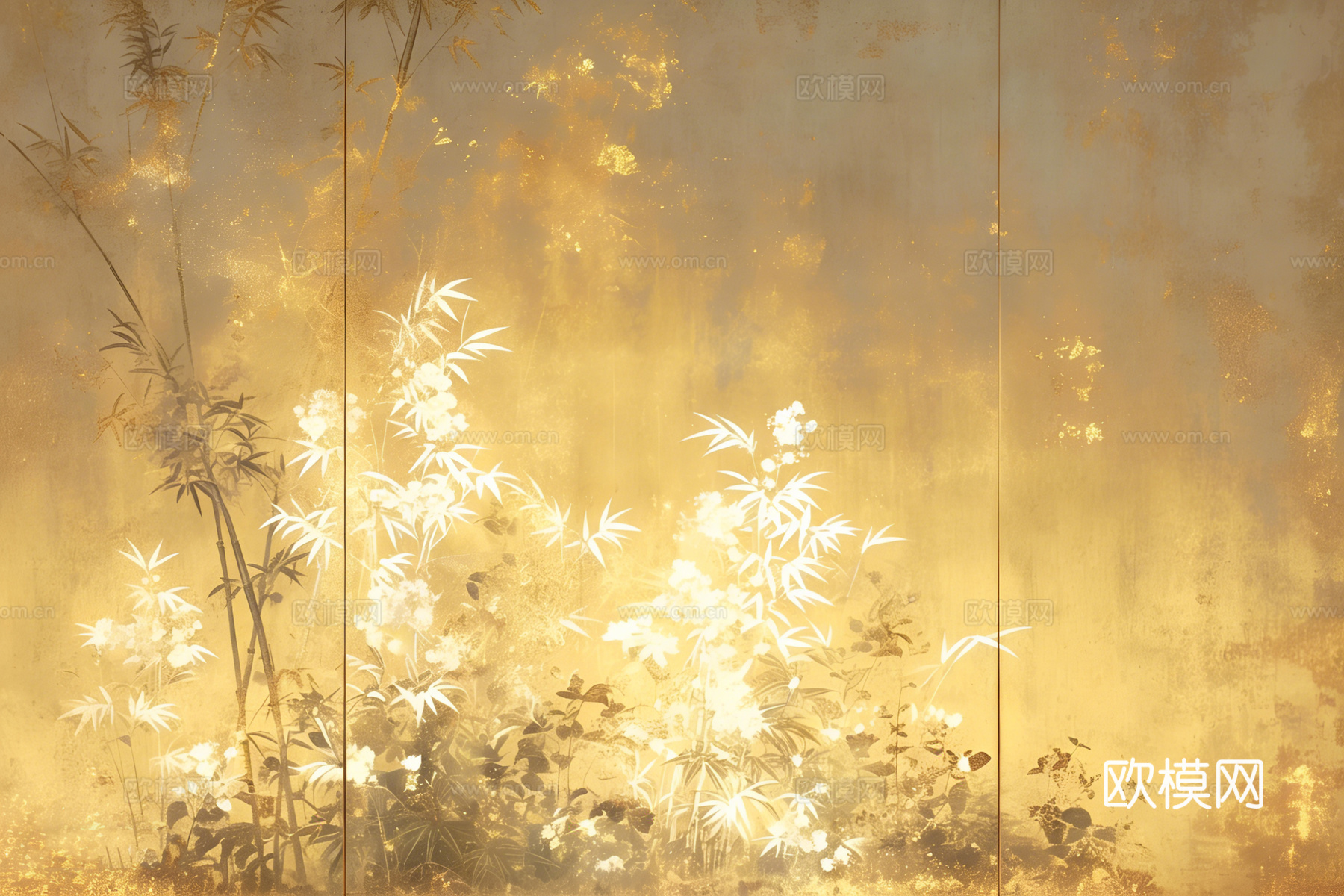 新中式中式壁画 竹林竹子画