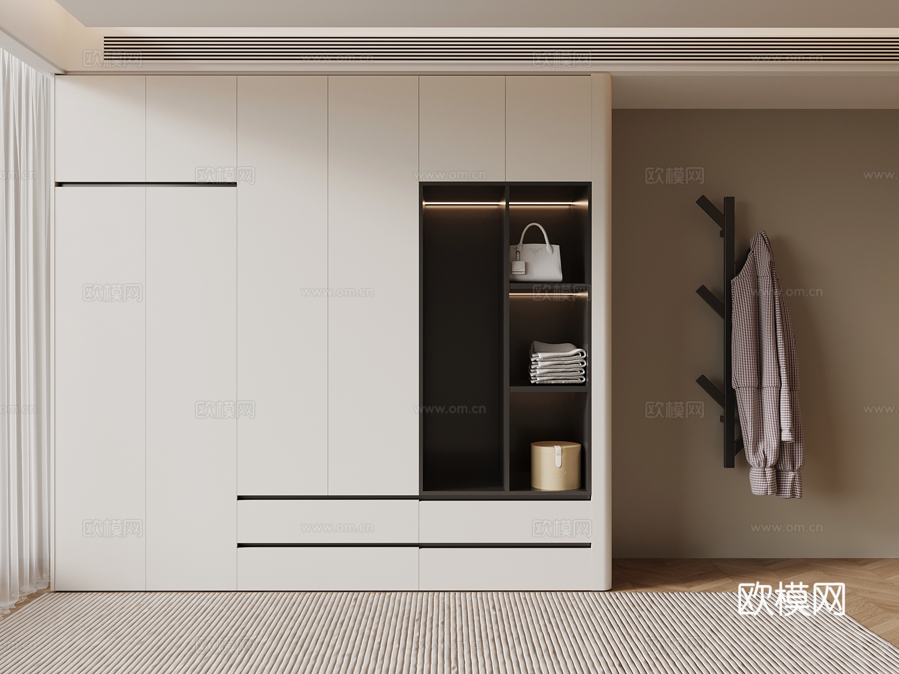 现代衣柜 通顶衣柜su模型