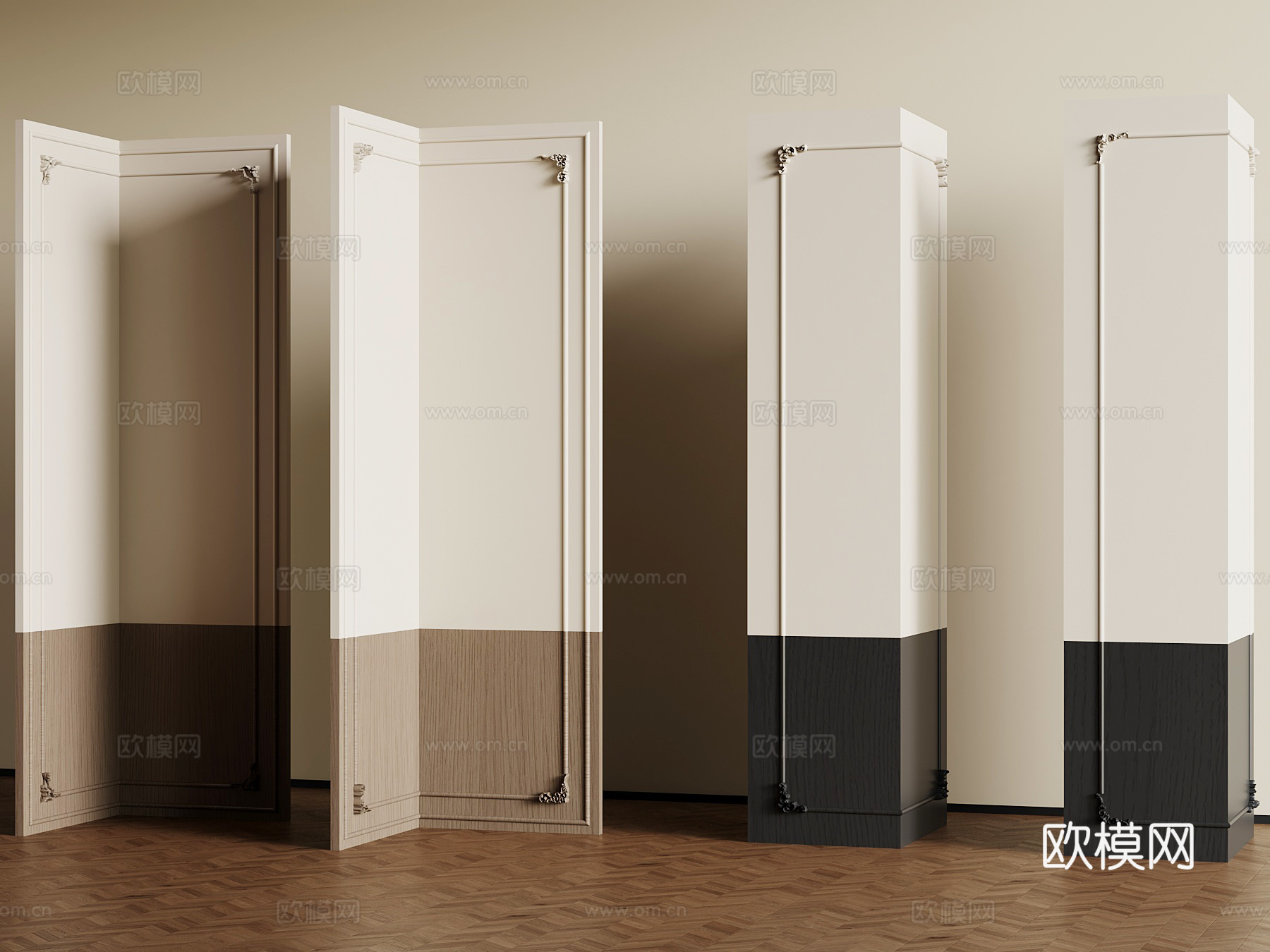 法式护墙板su模型