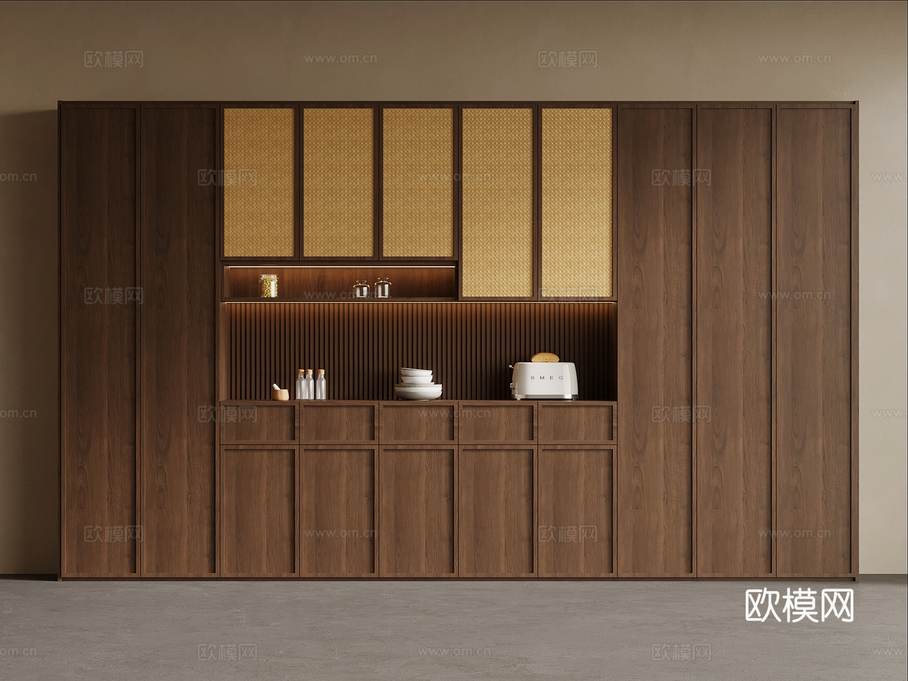 新中式酒柜 宋式风酒柜 餐边柜su模型