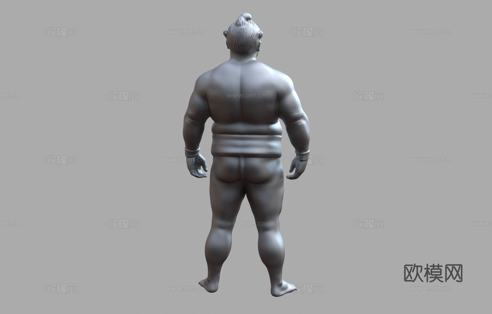 相扑选手 人物雕塑 雕像 摔跤手 雕塑作品 艺术作品3d模型下载（渲染图3）