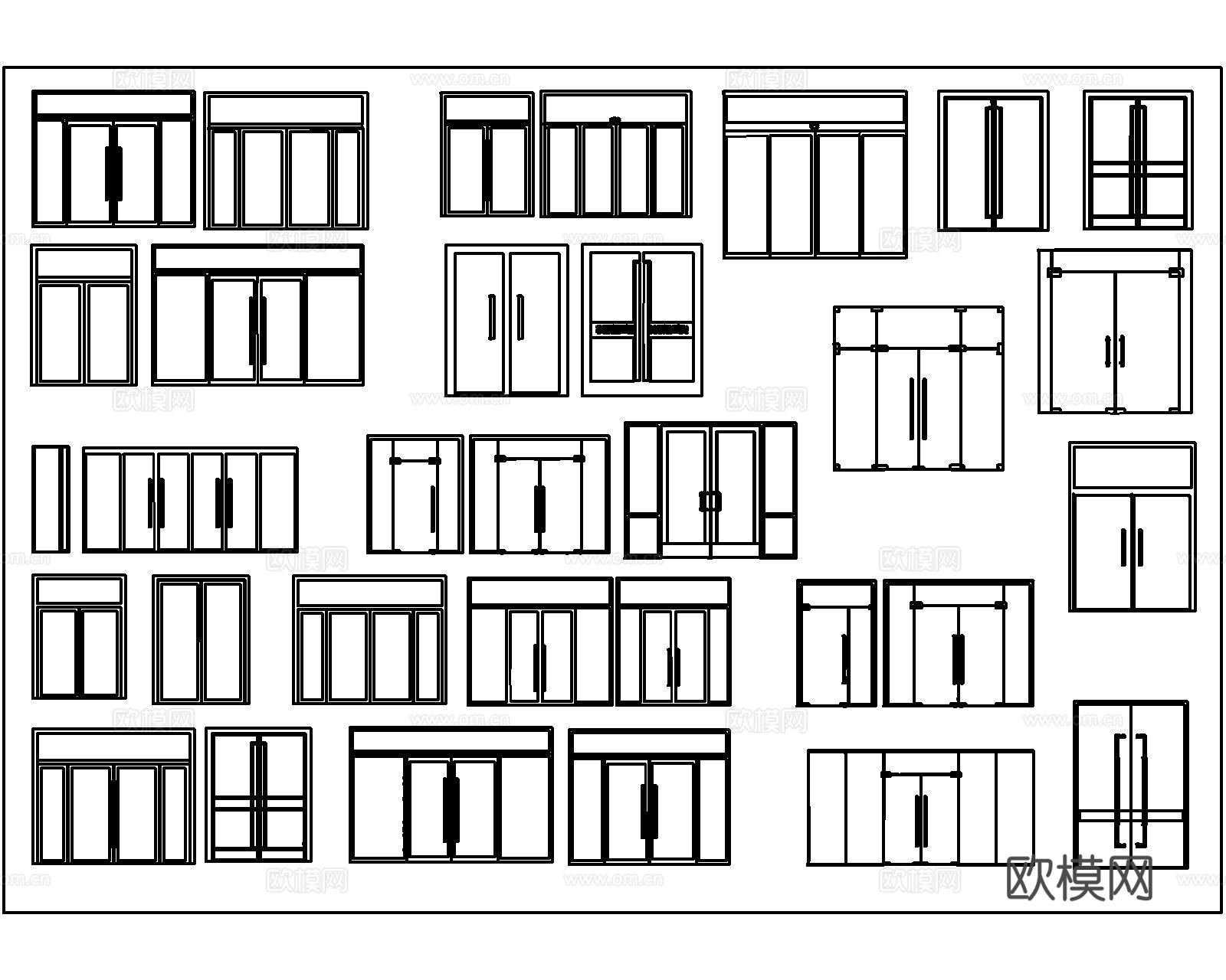 门窗平立面CAD图库cad施工图