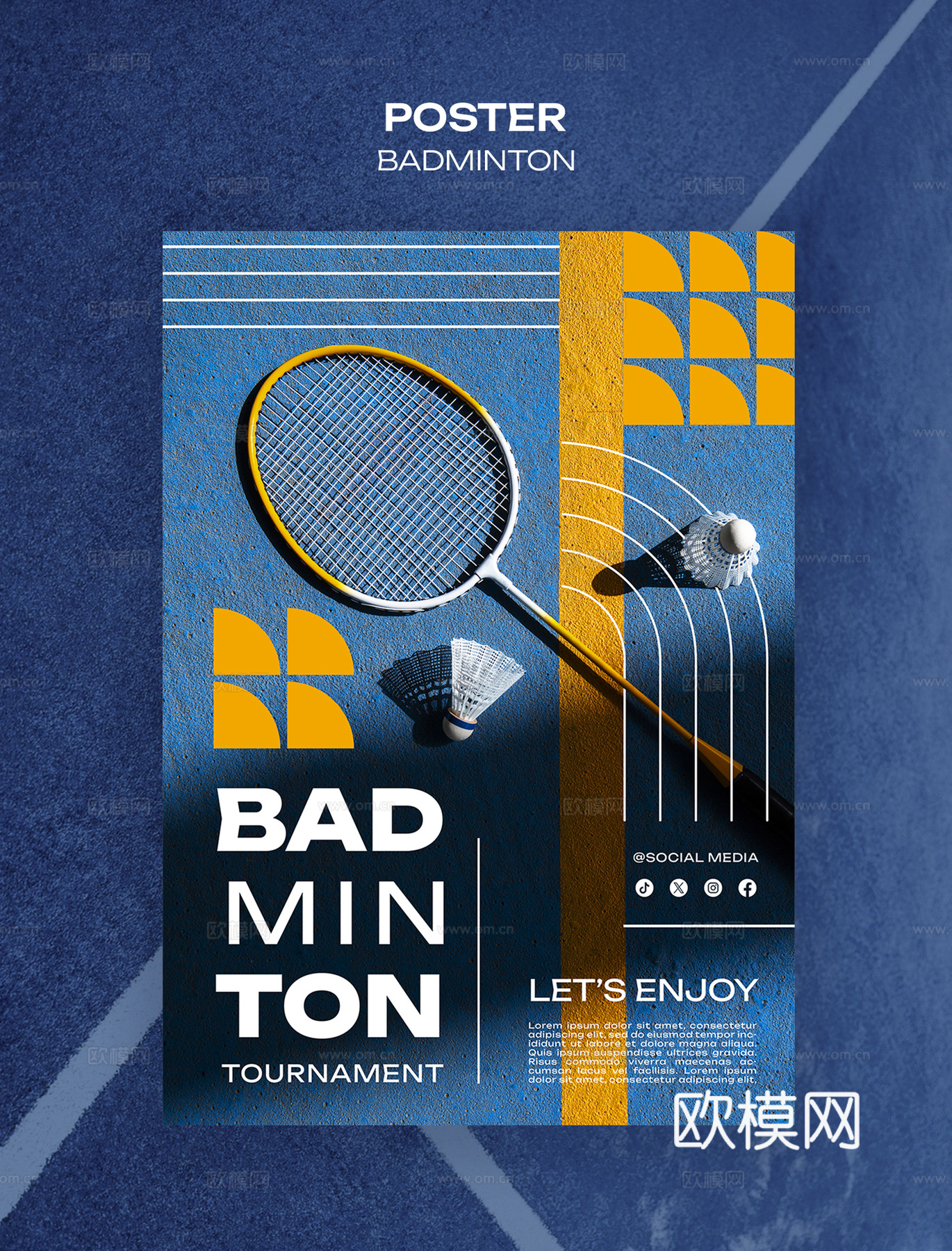 体育运动锻炼身体羽毛球主题促销宣传活动海报2
