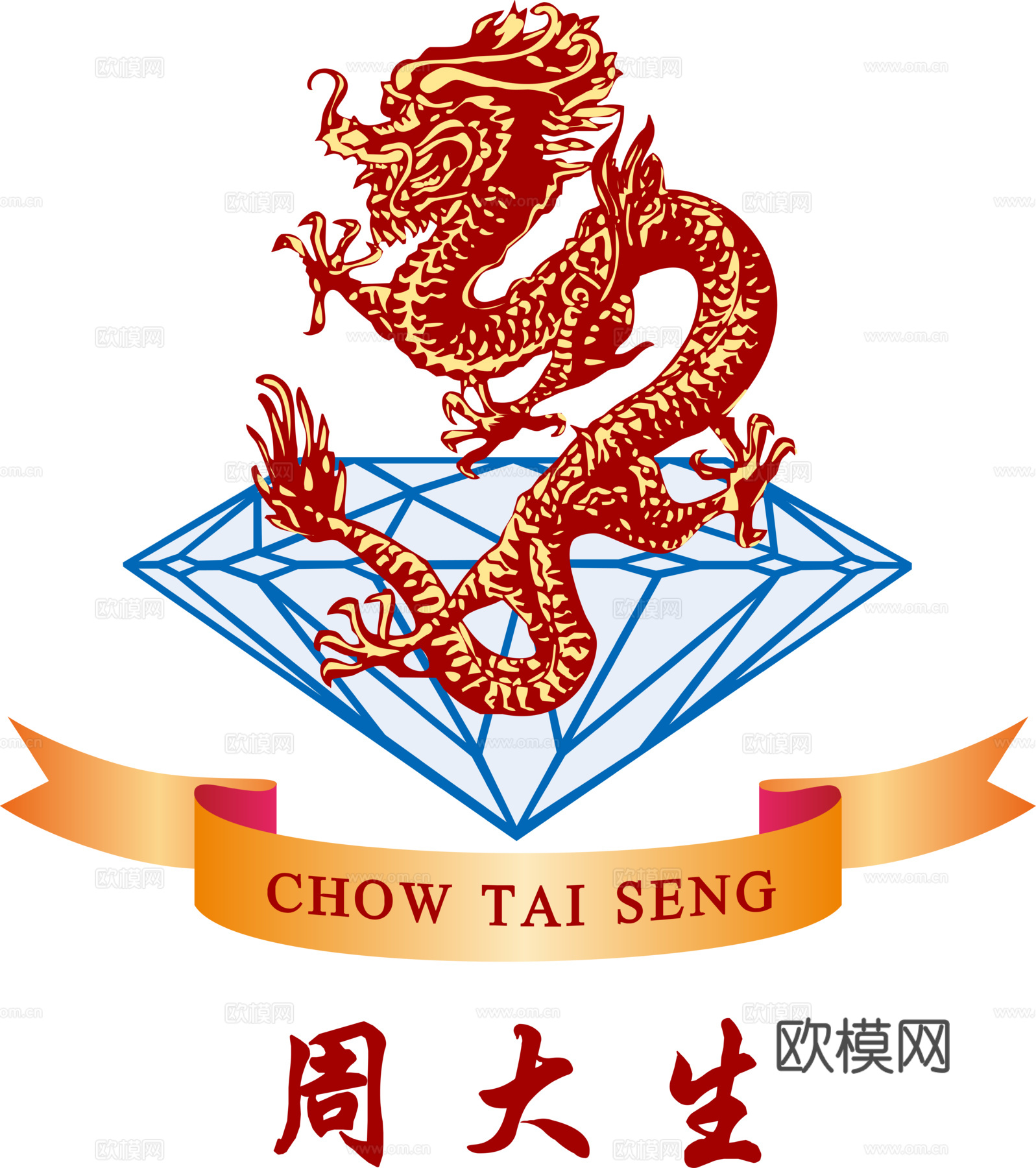 周大生，黄金珠宝logo