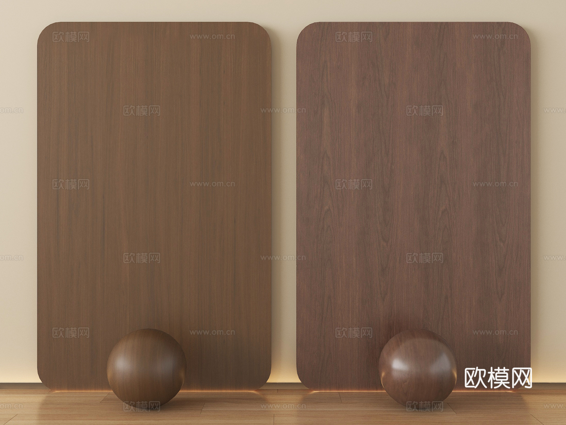 新中式护墙板 木饰面 木纹 木材su模型
