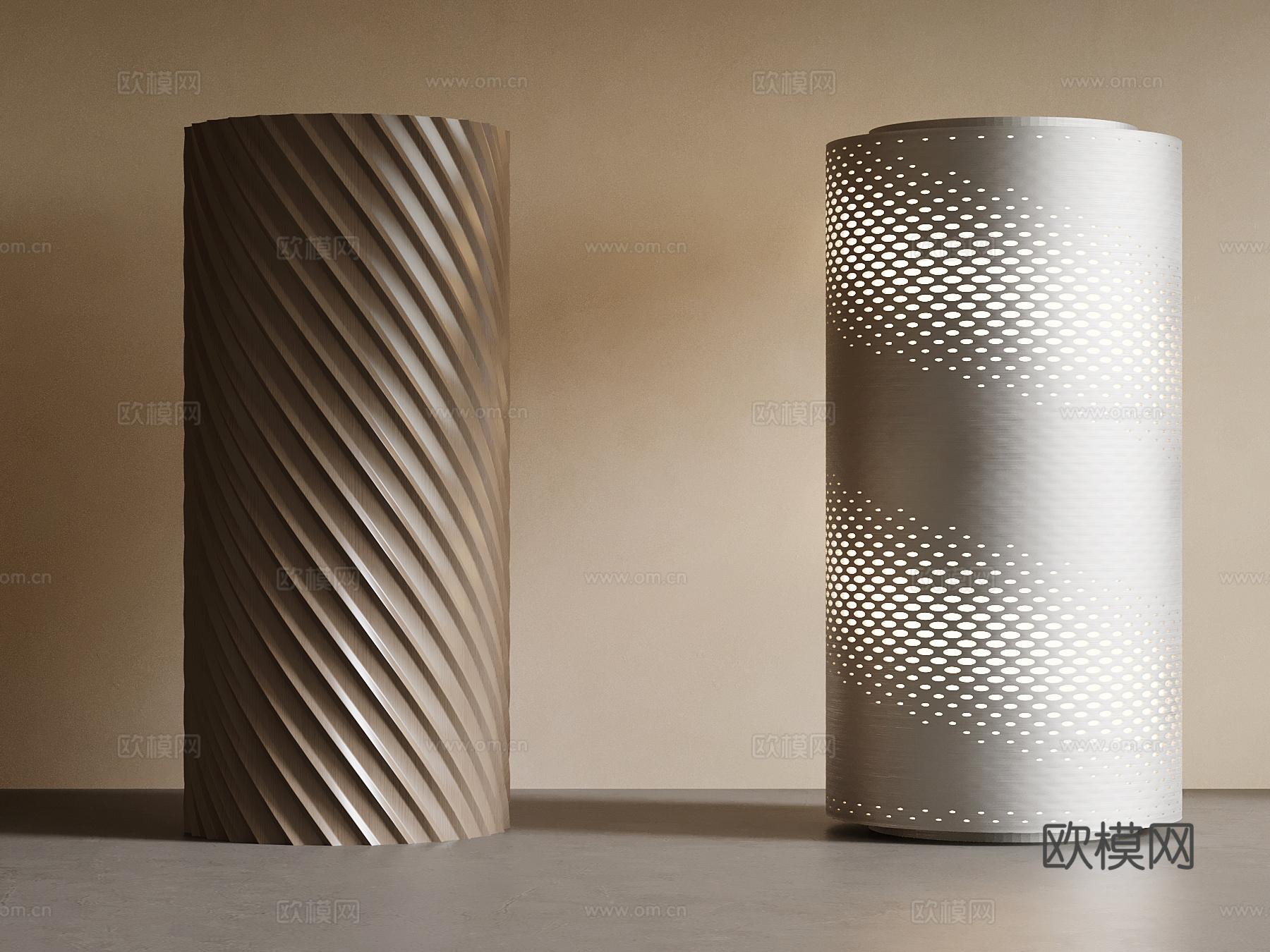 现代柱子su模型