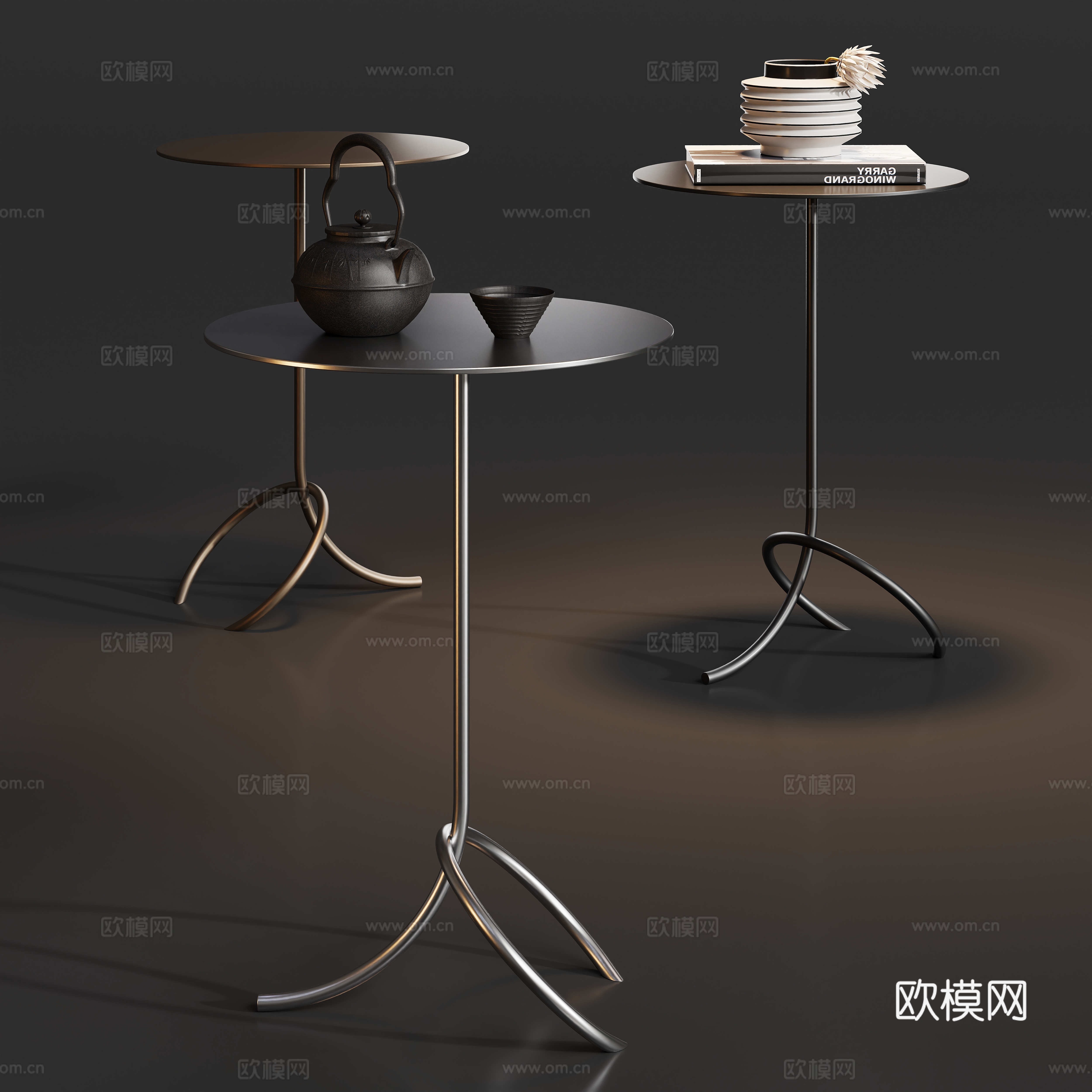 金属边几角几茶几su模型