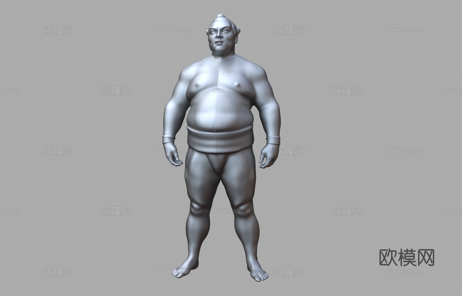 相扑选手 人物雕塑 雕像 摔跤手 雕塑作品 艺术作品3d模型下载（渲染图1）