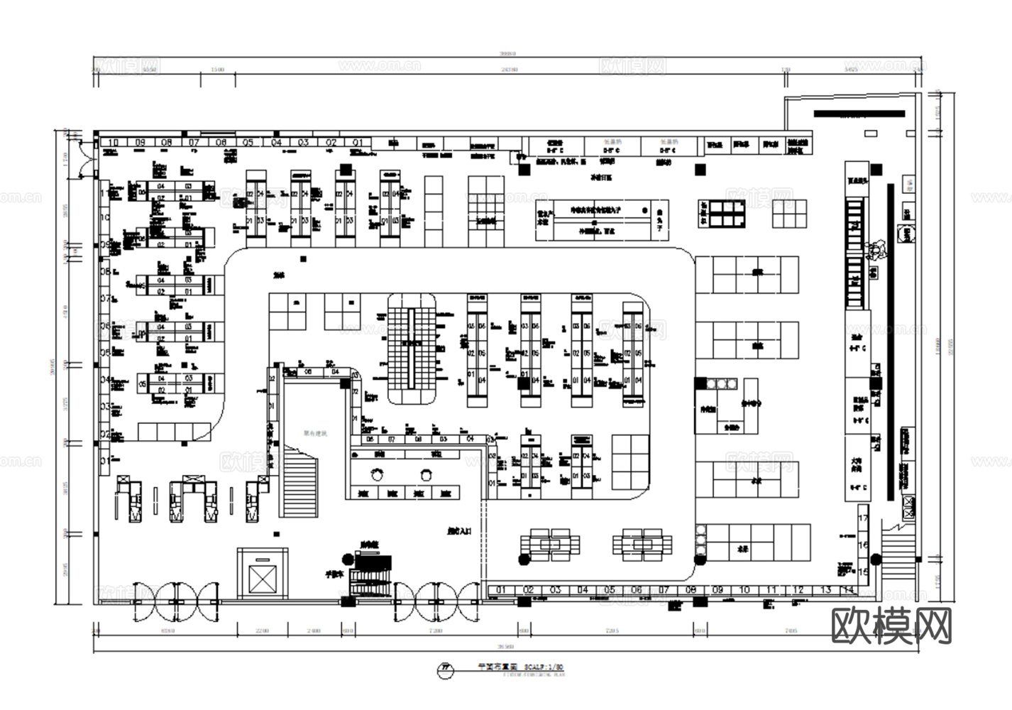 9套超市商超卖场生鲜店CAD施工图最新整理合集cad施工图