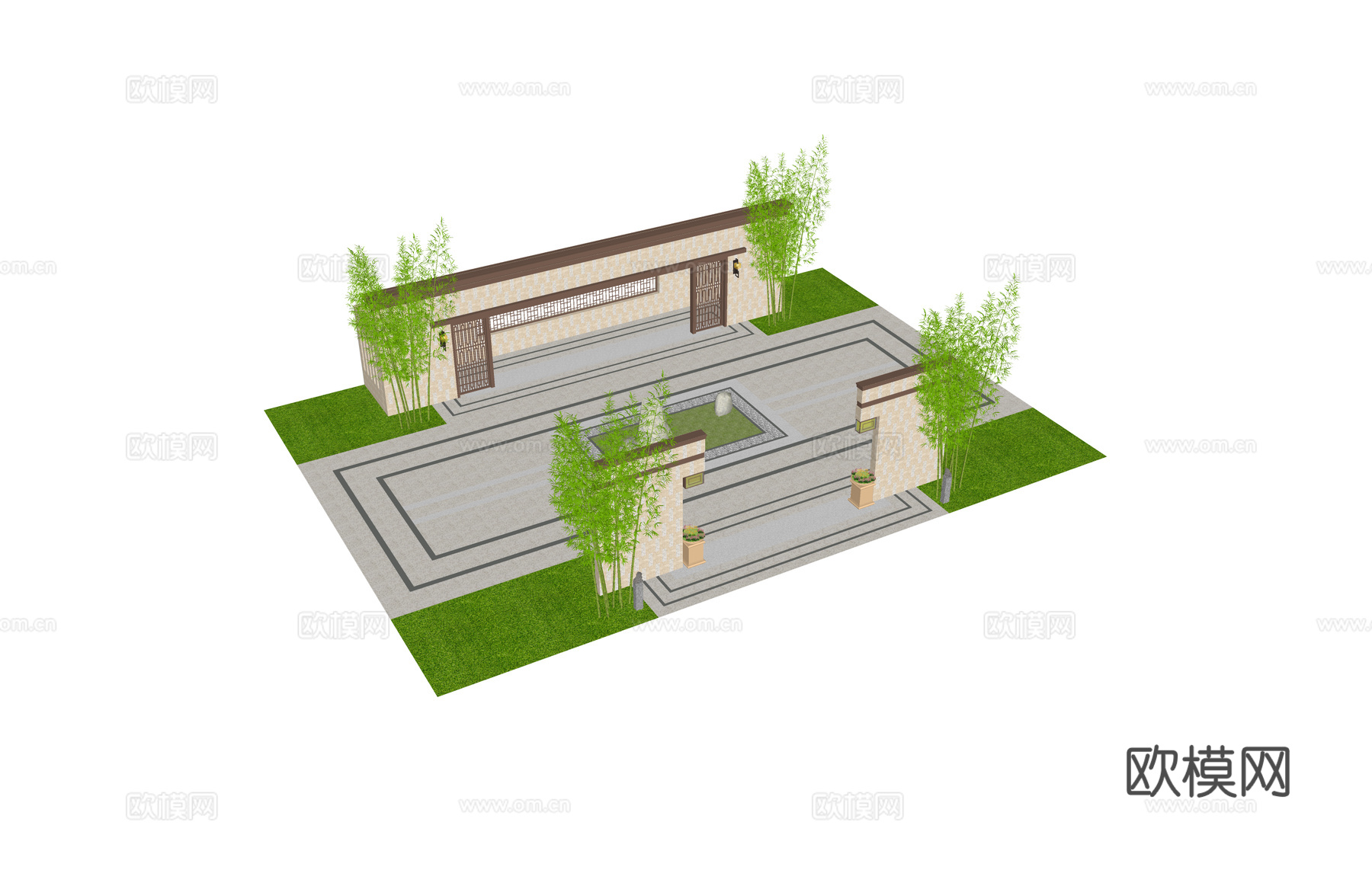 景石 指示牌 雕塑 构筑物 座椅 景观 景墙su模型