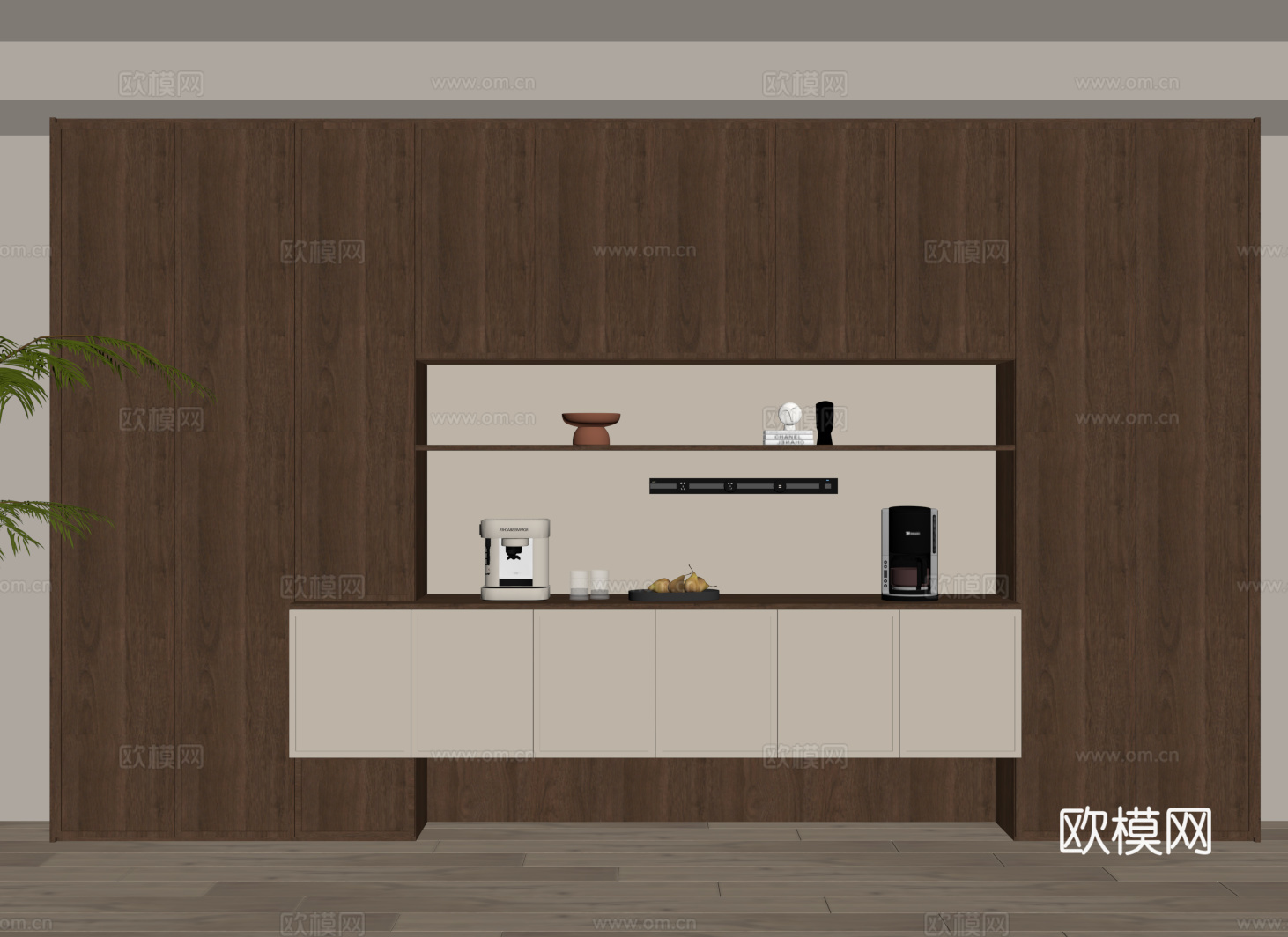 中古风酒柜 餐边柜su模型