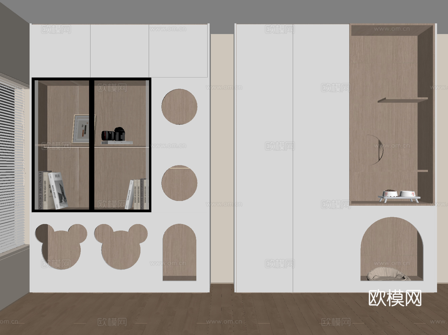 现代宠物柜 猫爬架su模型