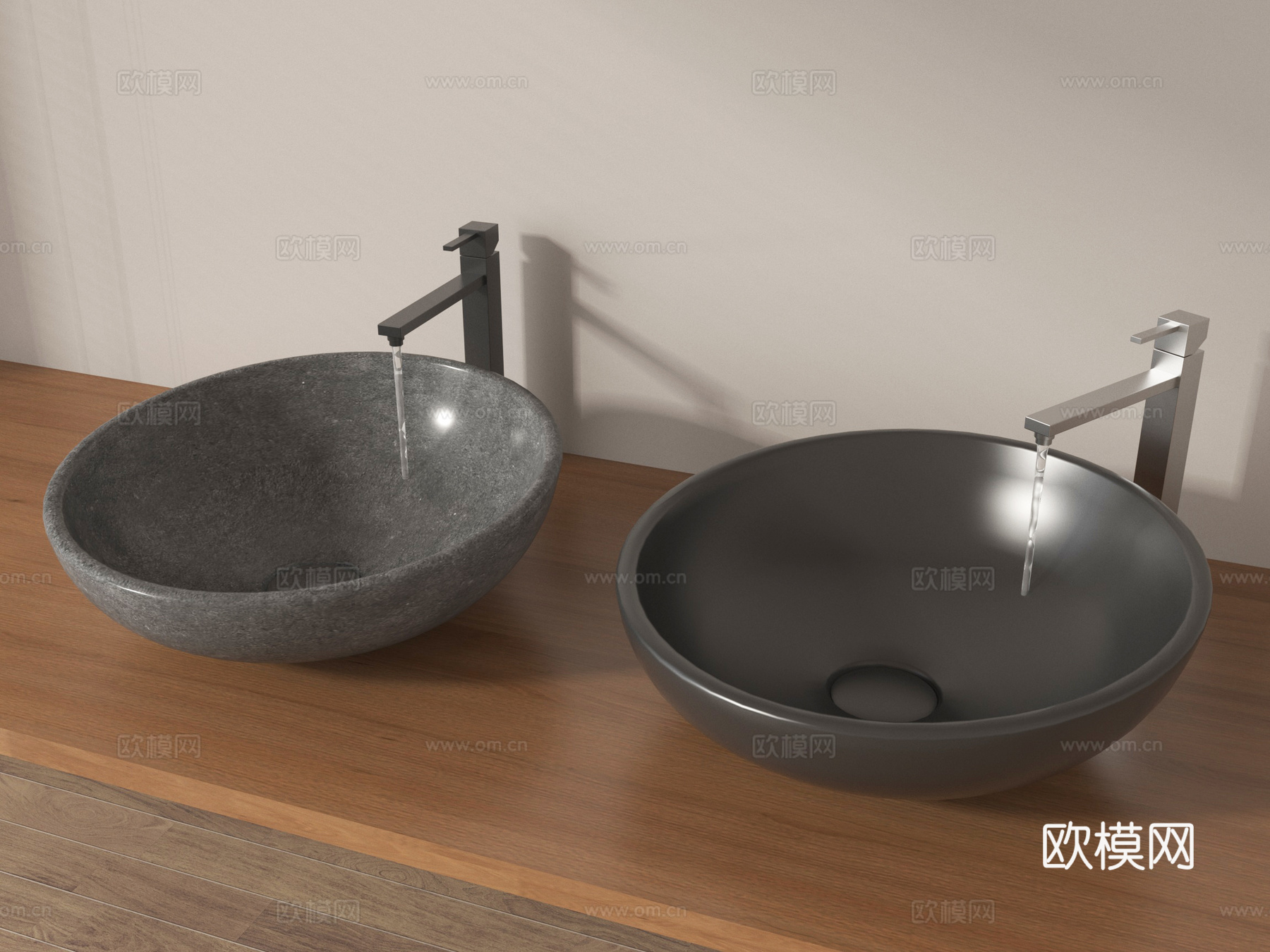 现代洗手台 洗手盆 台上盆su模型