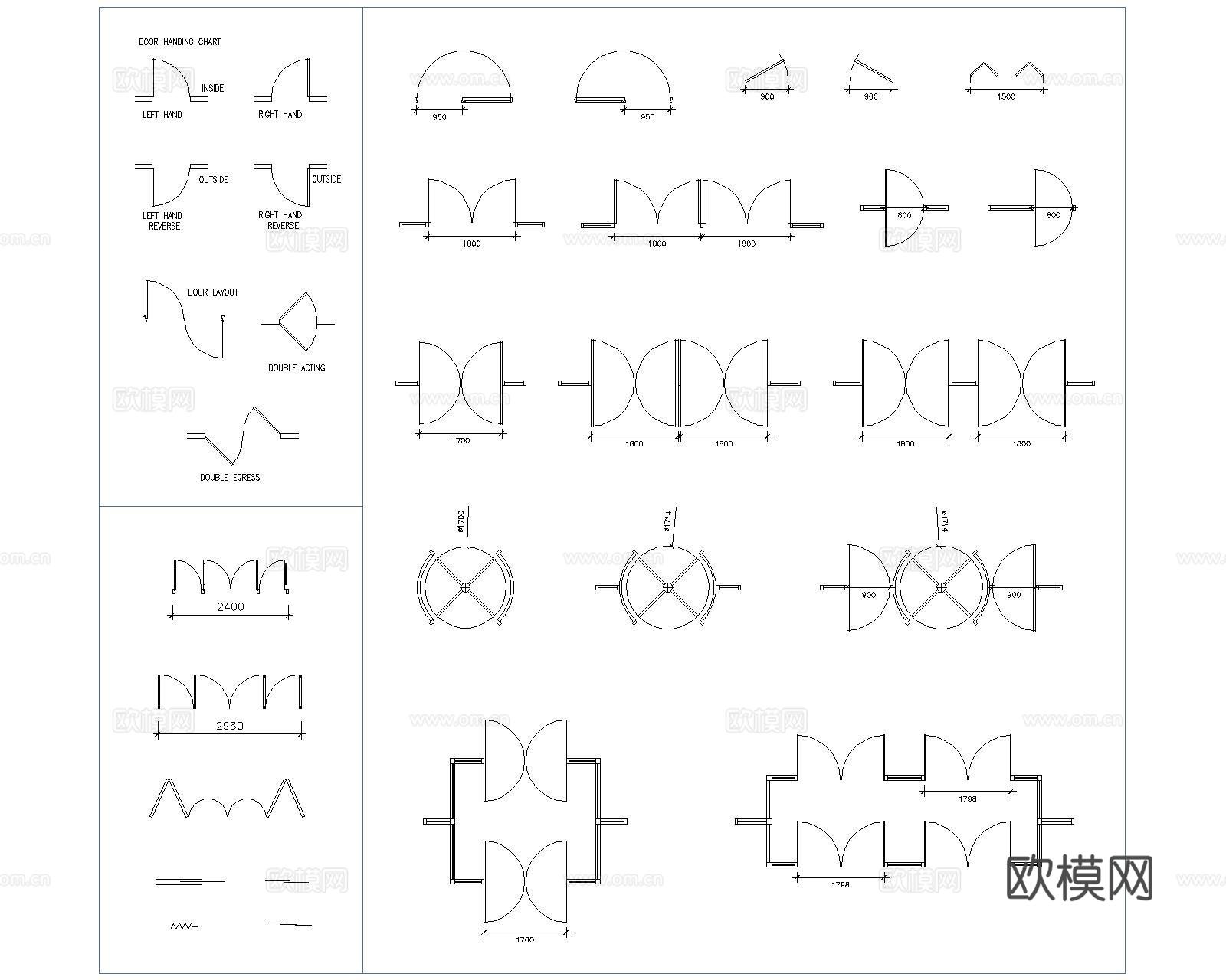 门窗平立面CAD图库cad施工图
