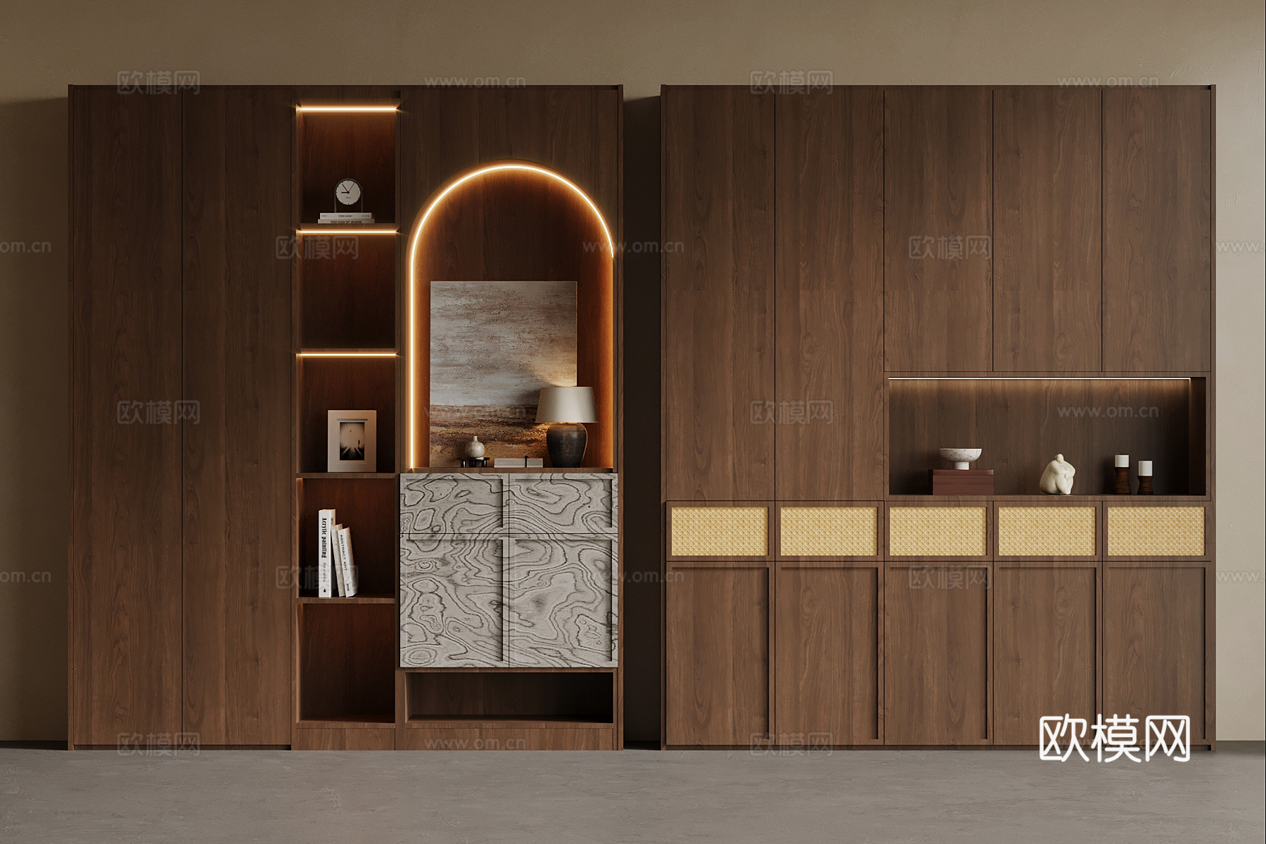 中古风鞋柜 入户鞋柜su模型