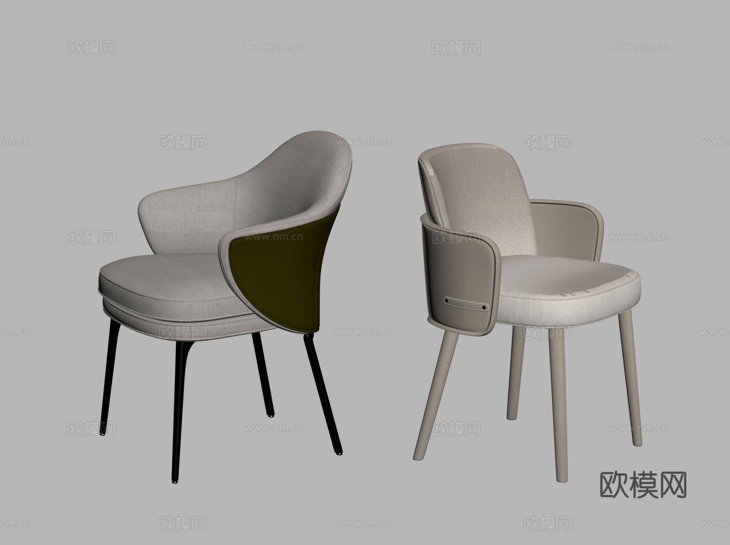 意式餐椅 现代单椅 写字椅 酒店餐厅椅su模型