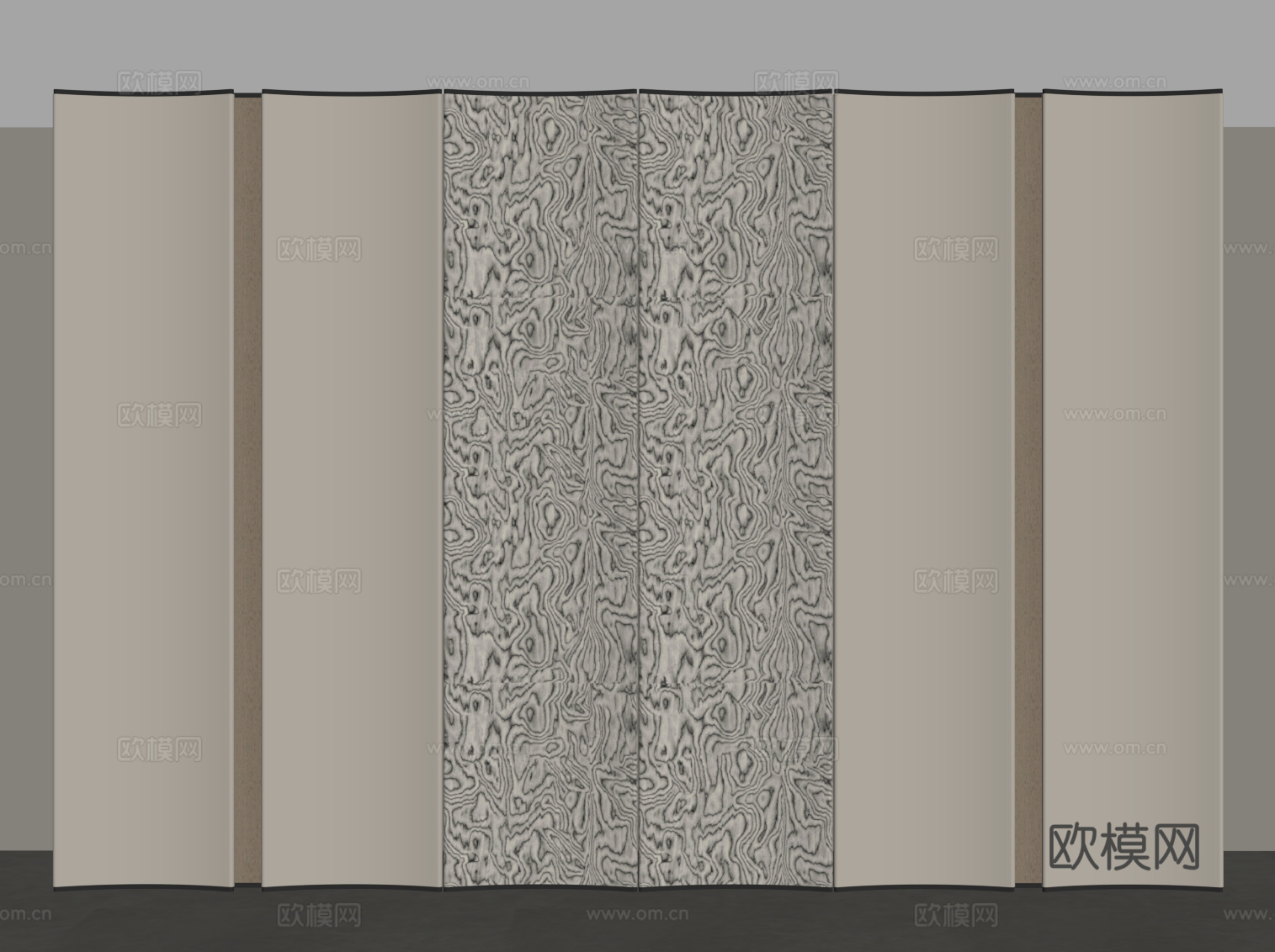 现代背景墙su模型