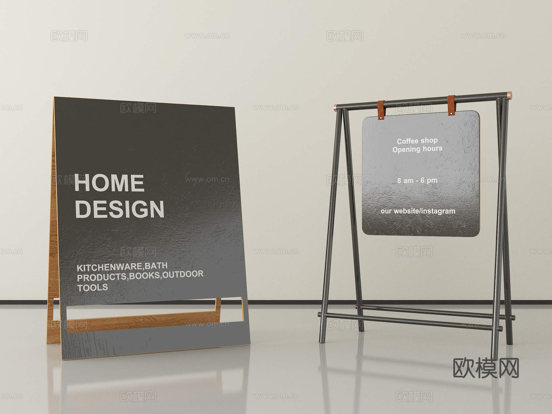 现代广告牌 展示牌 立牌su模型