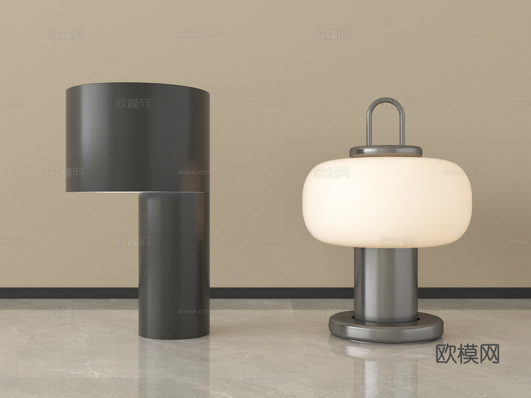 现代简约台灯 金属台灯 阅读灯su模型
