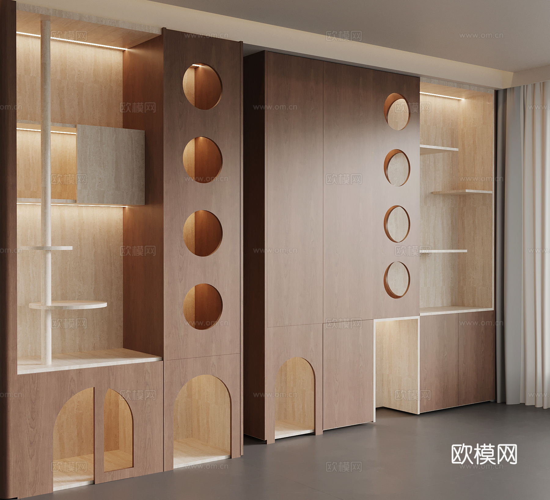 现代宠物柜 猫爬架su模型