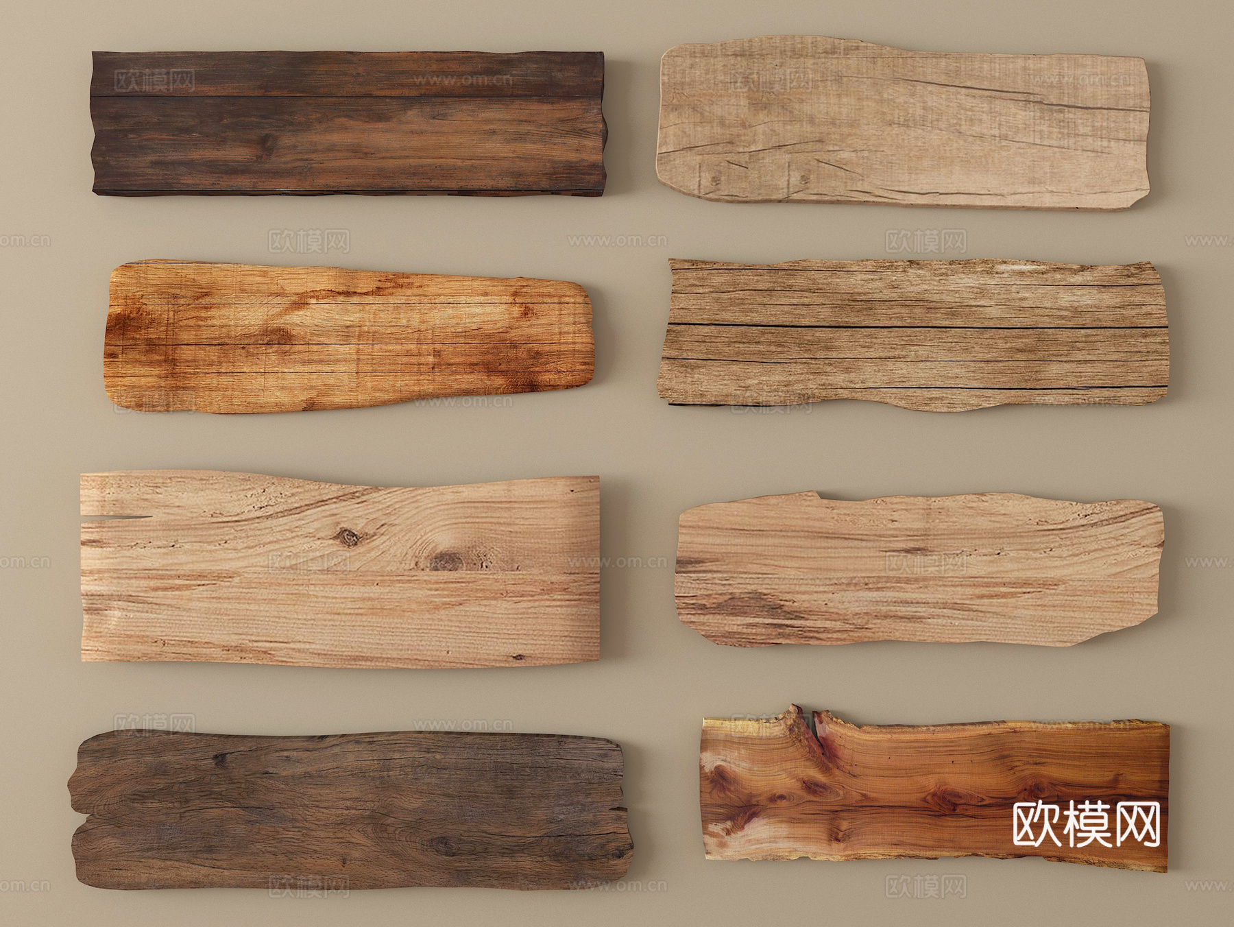 现代木头 木板 老木材su模型