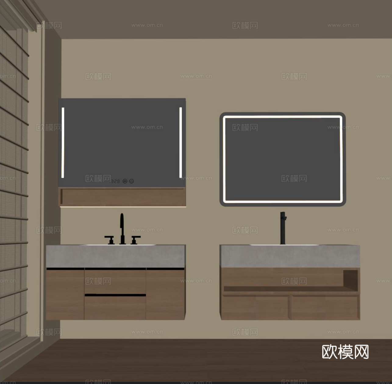 现代浴室柜su模型