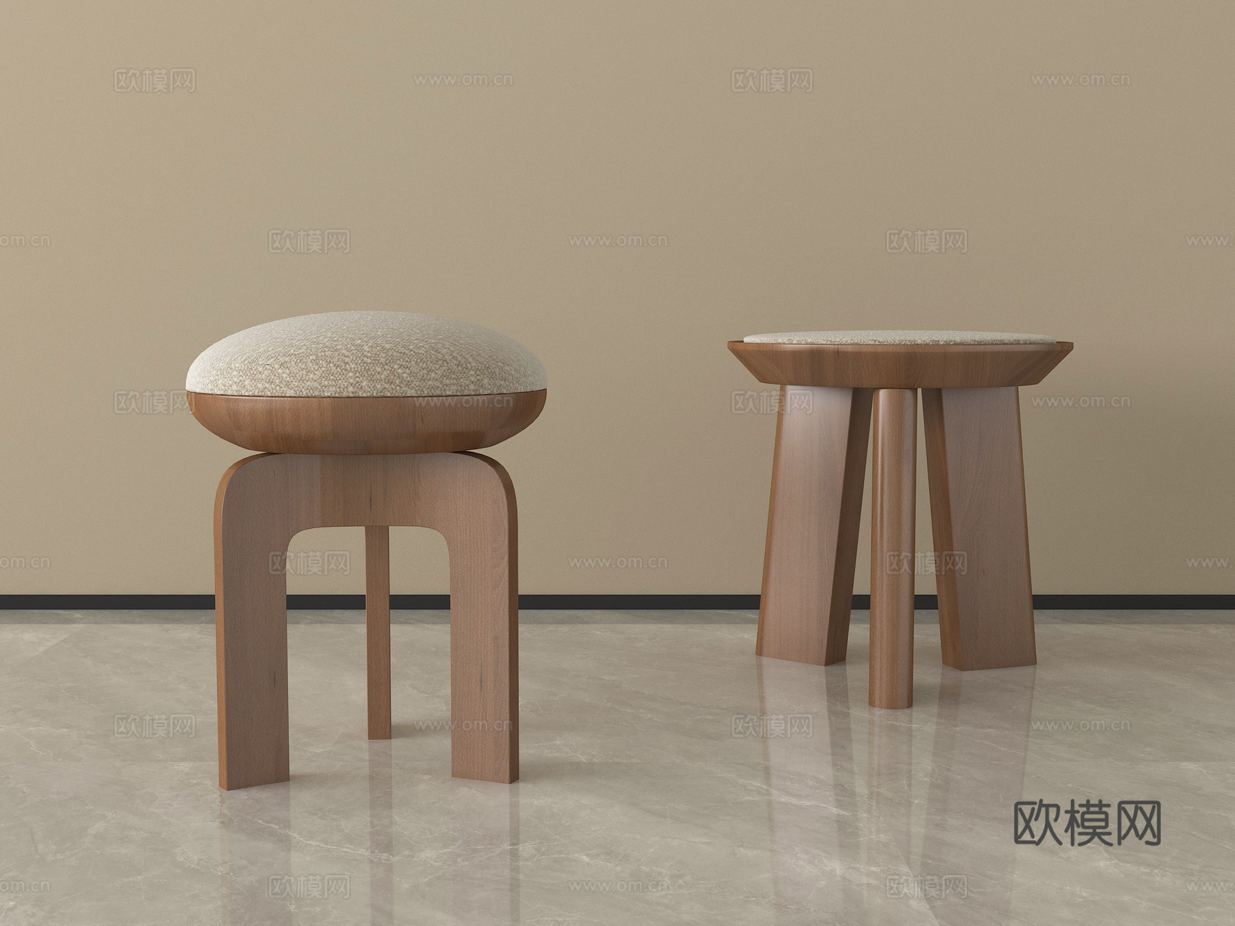 中古风小凳子 坐墩 沙发凳su模型