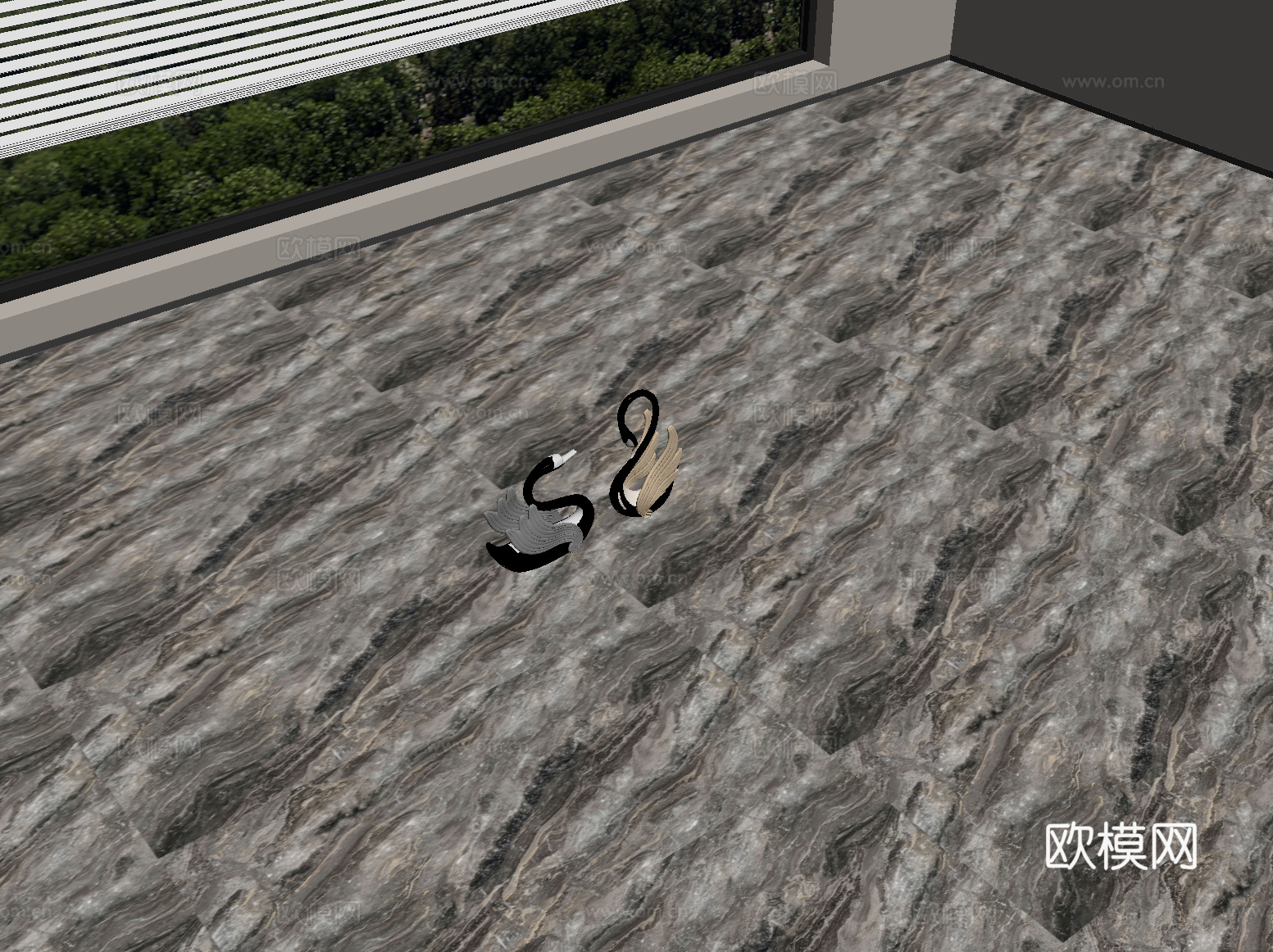 意式大理石地砖 轻奢大理石瓷砖su模型