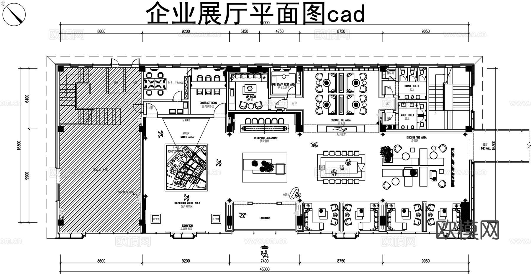 企业展厅平面图cadcad施工图