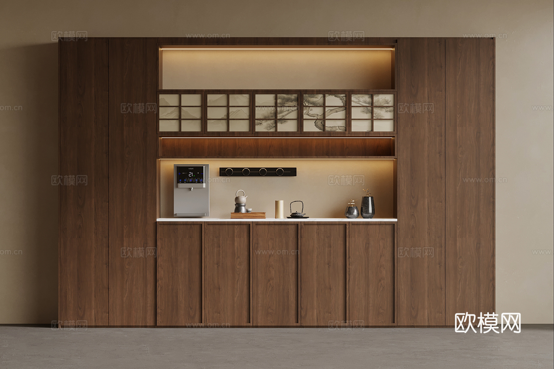 宋式风酒柜 餐边柜su模型