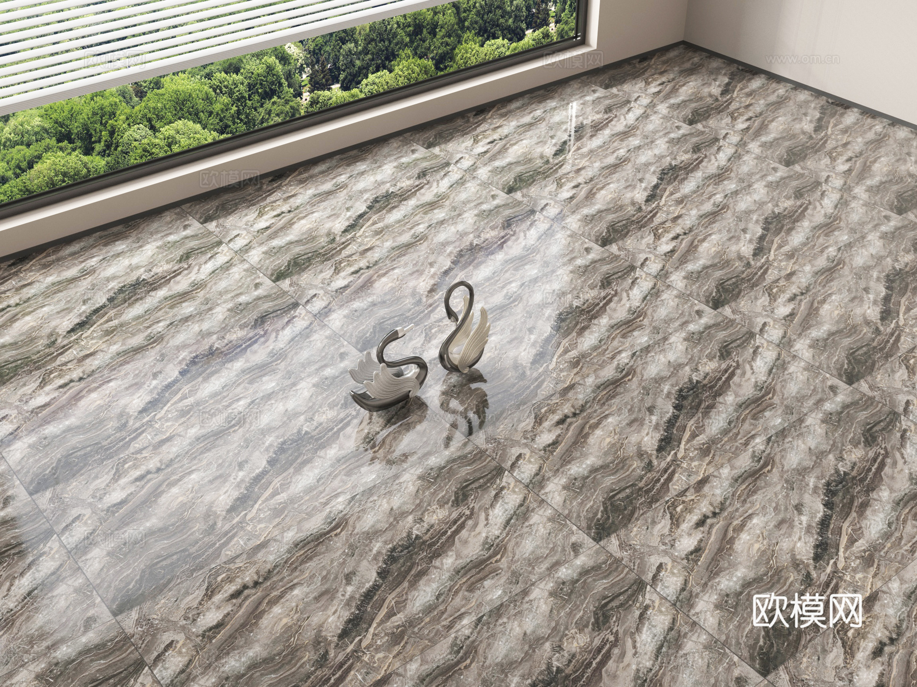意式大理石地砖 轻奢大理石瓷砖su模型
