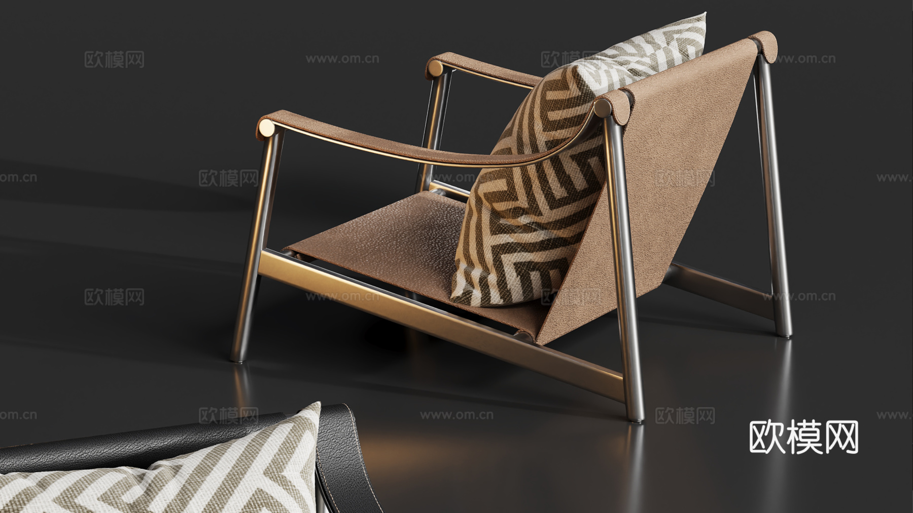 现代金属休闲椅su模型