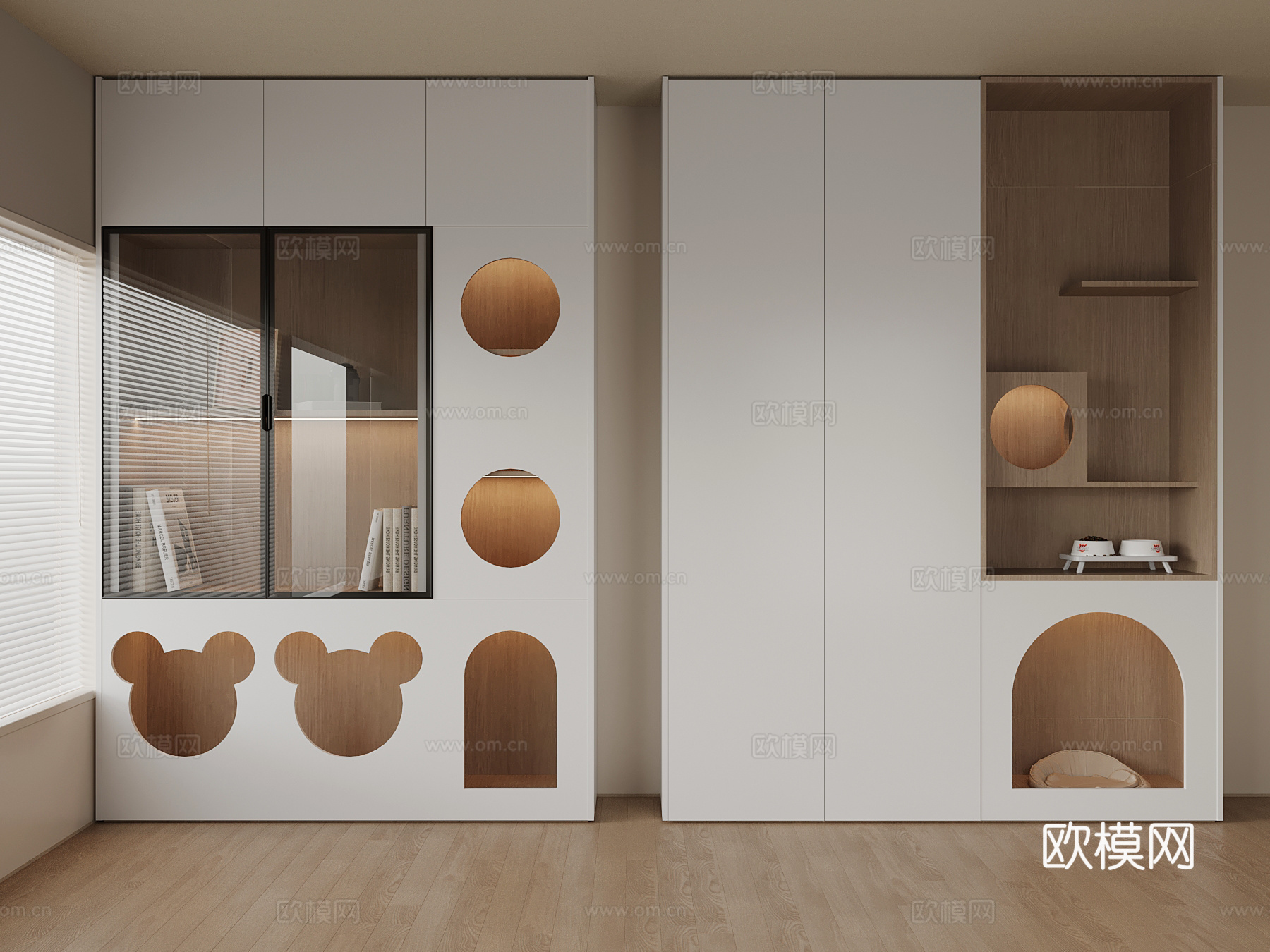 现代宠物柜 猫爬架su模型