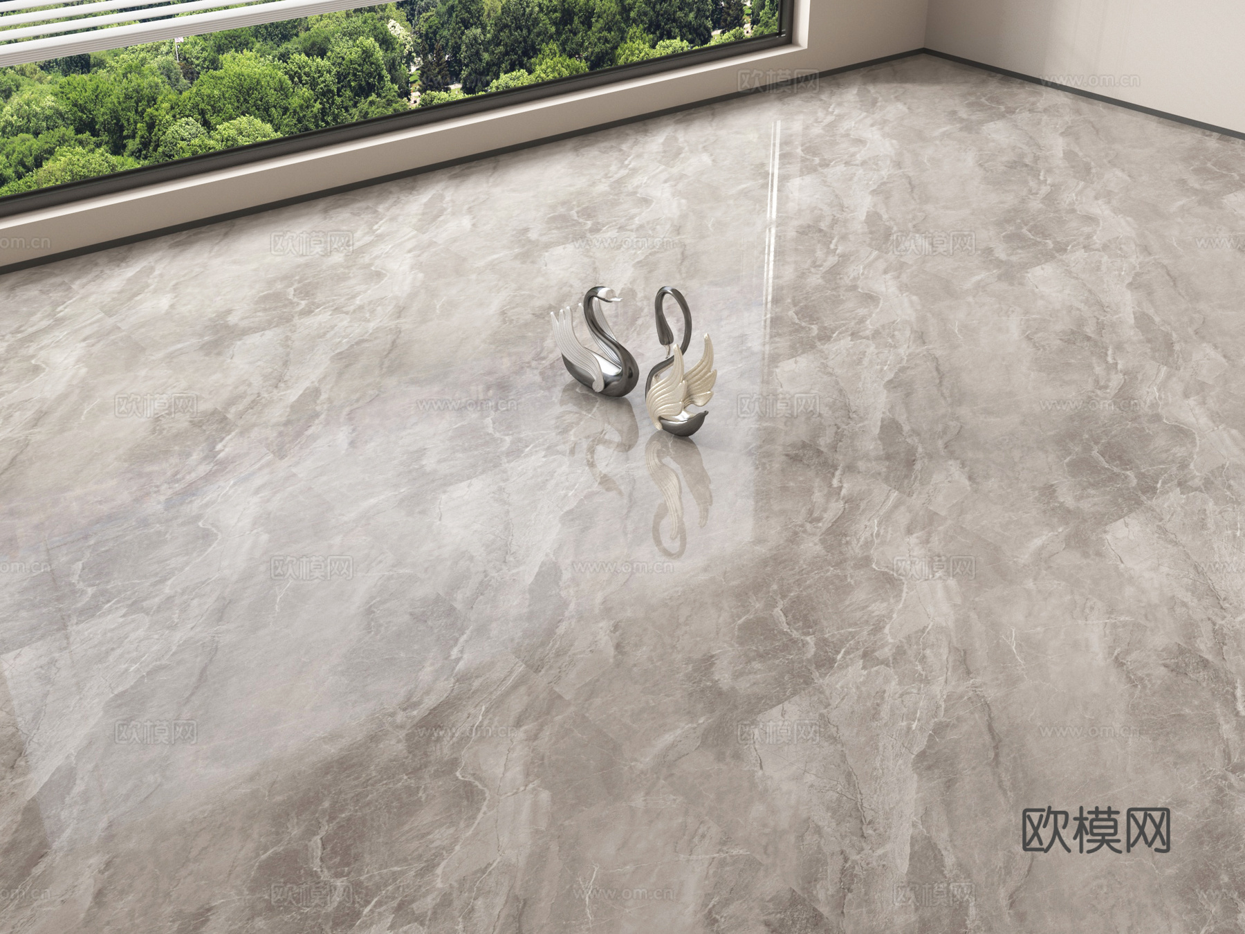 现代地砖 瓷砖 柔光砖su模型