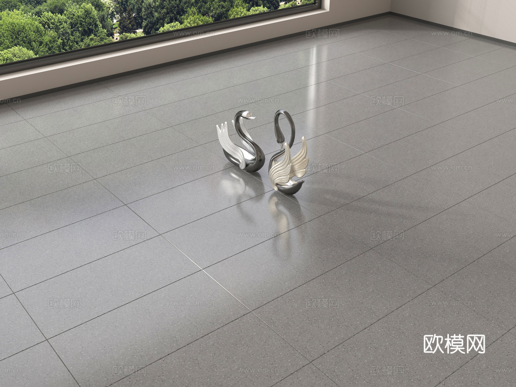 现代地砖 瓷砖 柔光砖 暖灰色地砖su模型