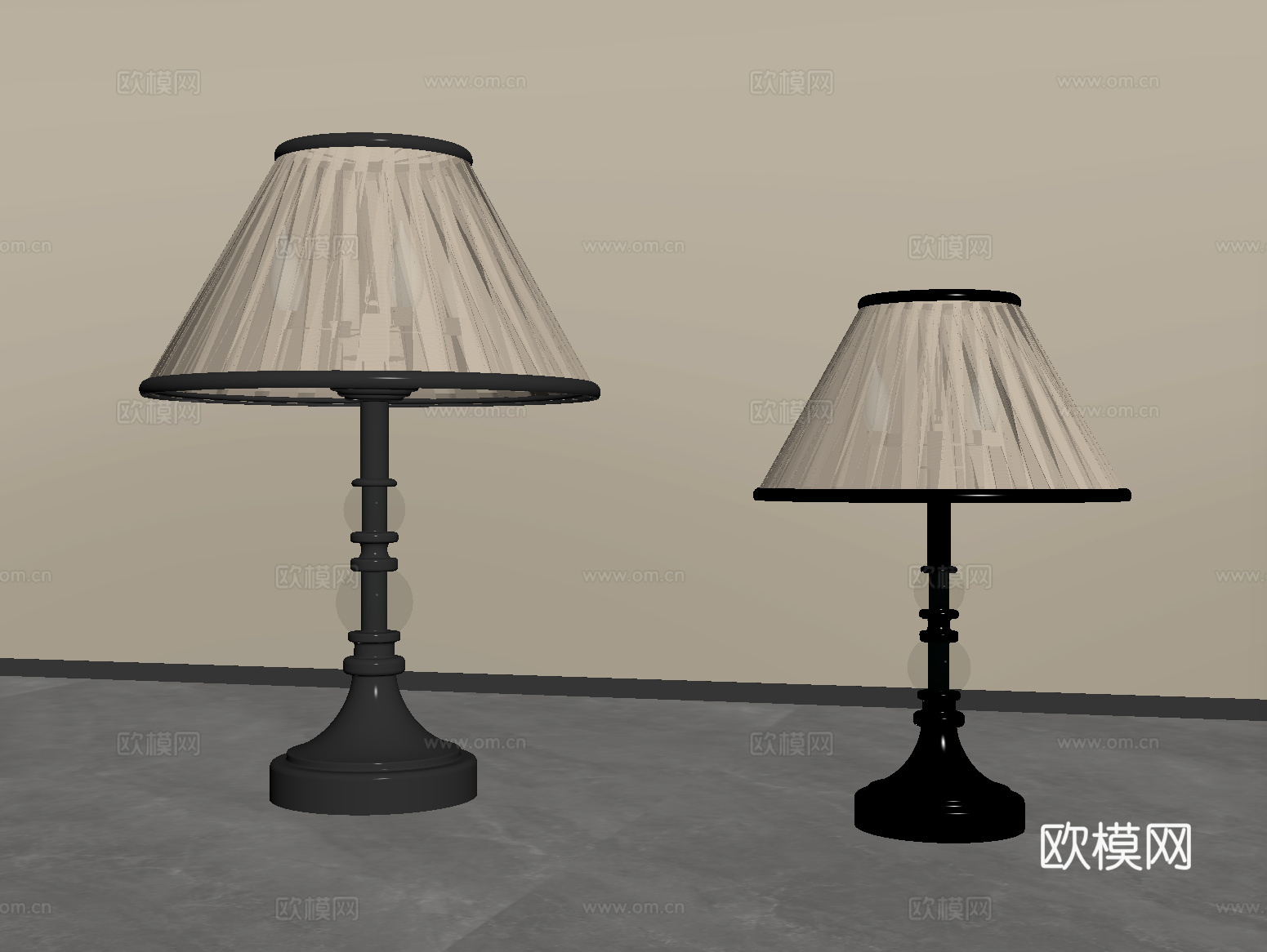 法式中古风台灯su模型