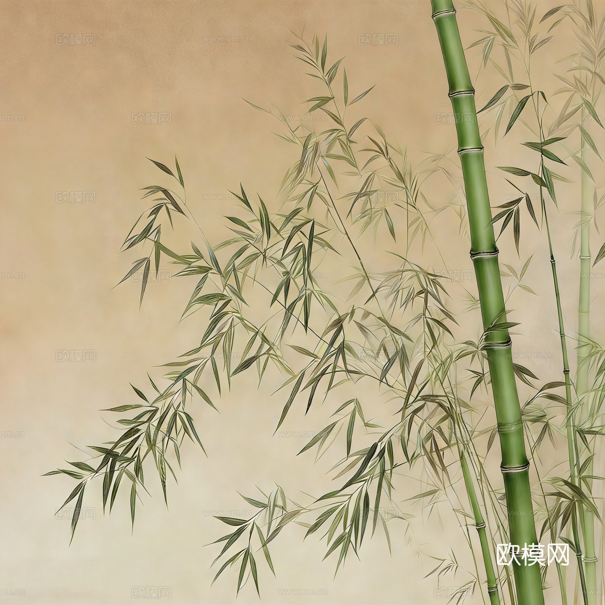 意境竹林 禅意竹林 杜邦纸 竹子 装饰画