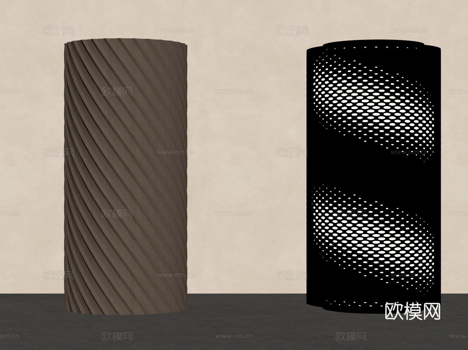 现代柱子su模型