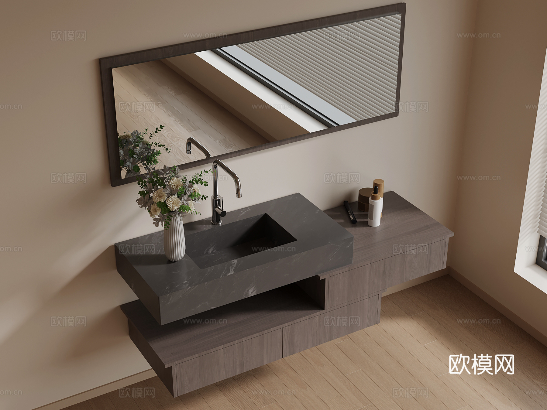现代意式浴室柜su模型