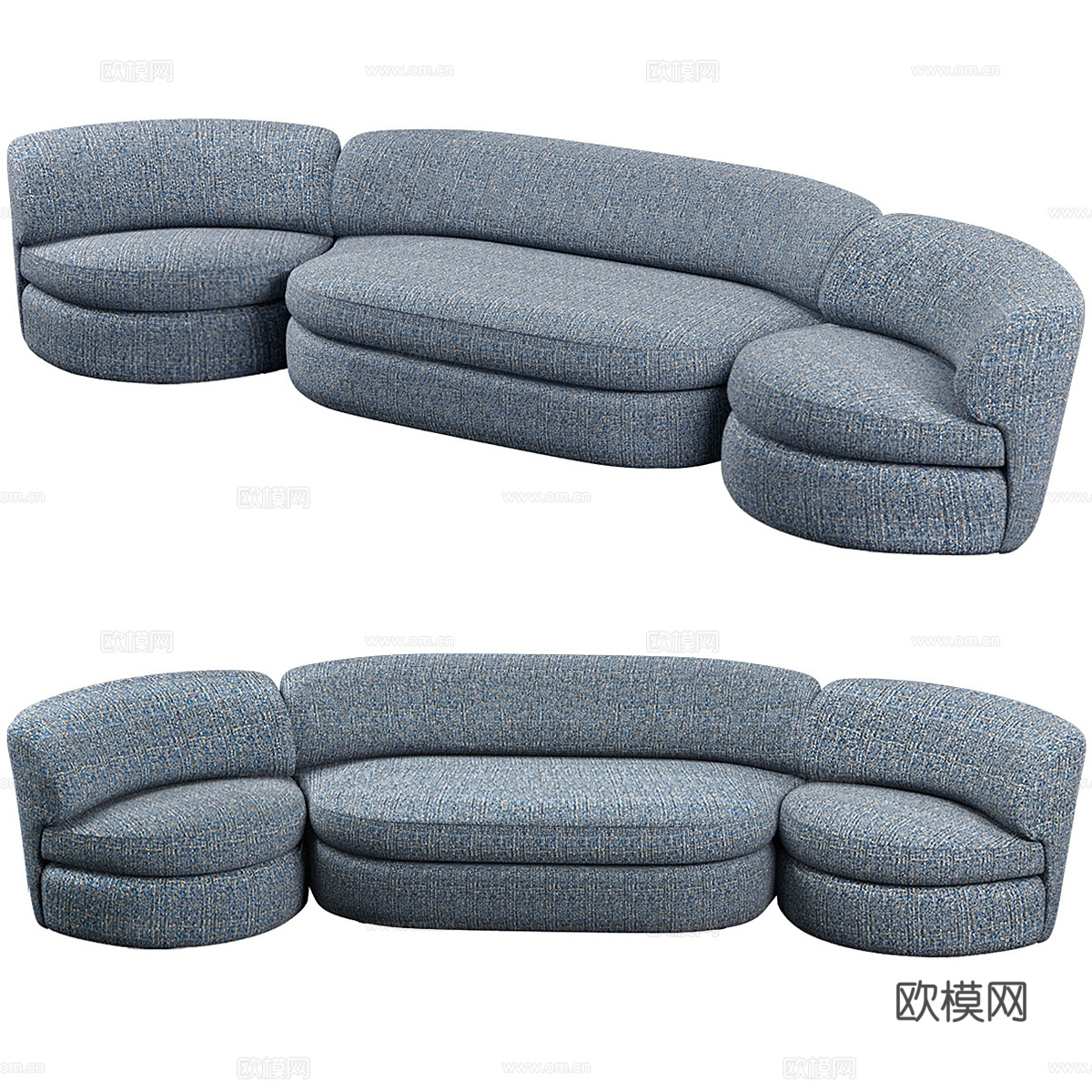 弧形沙发3d模型下载