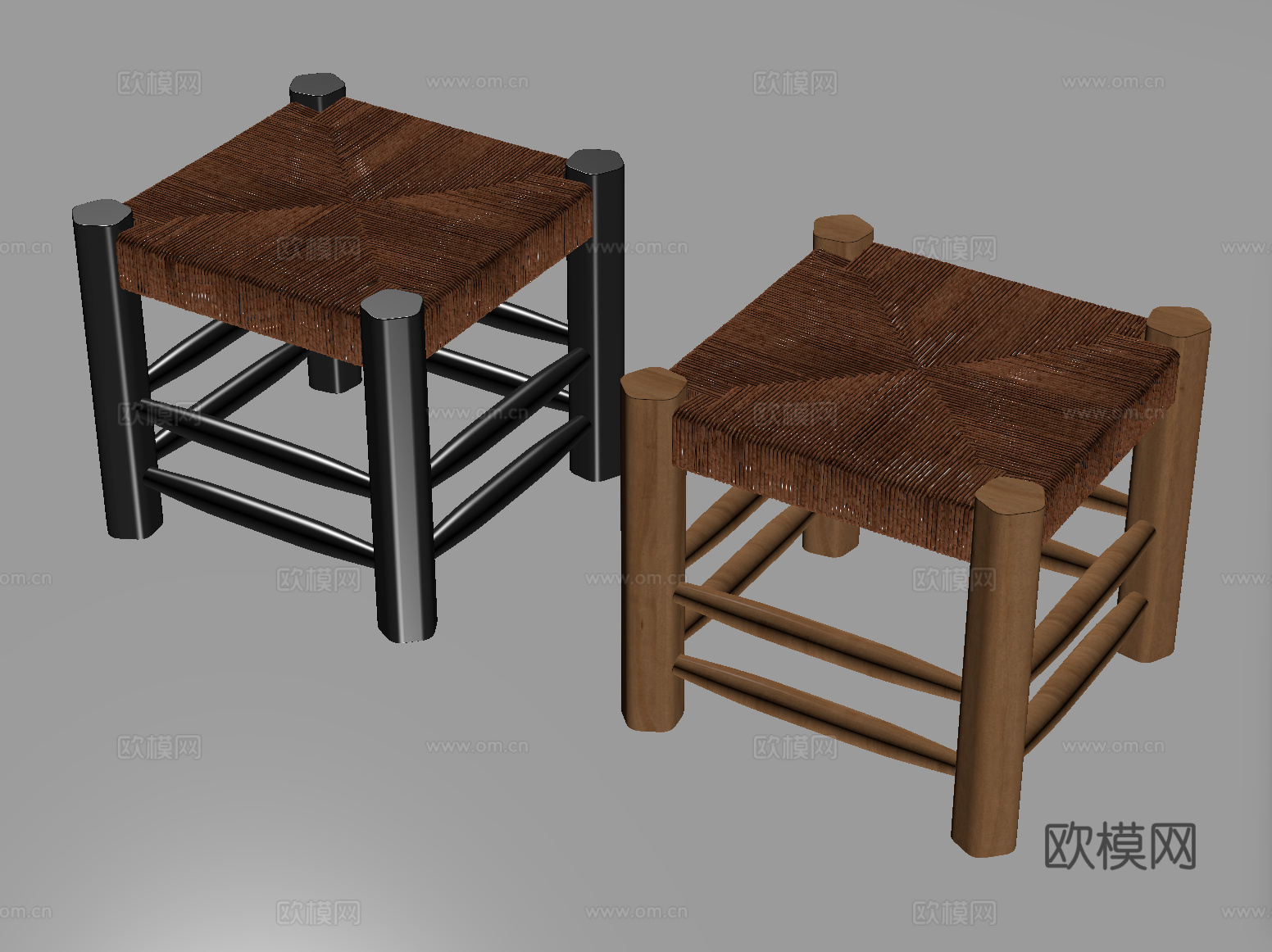 北欧凳子 方凳 换鞋凳su模型
