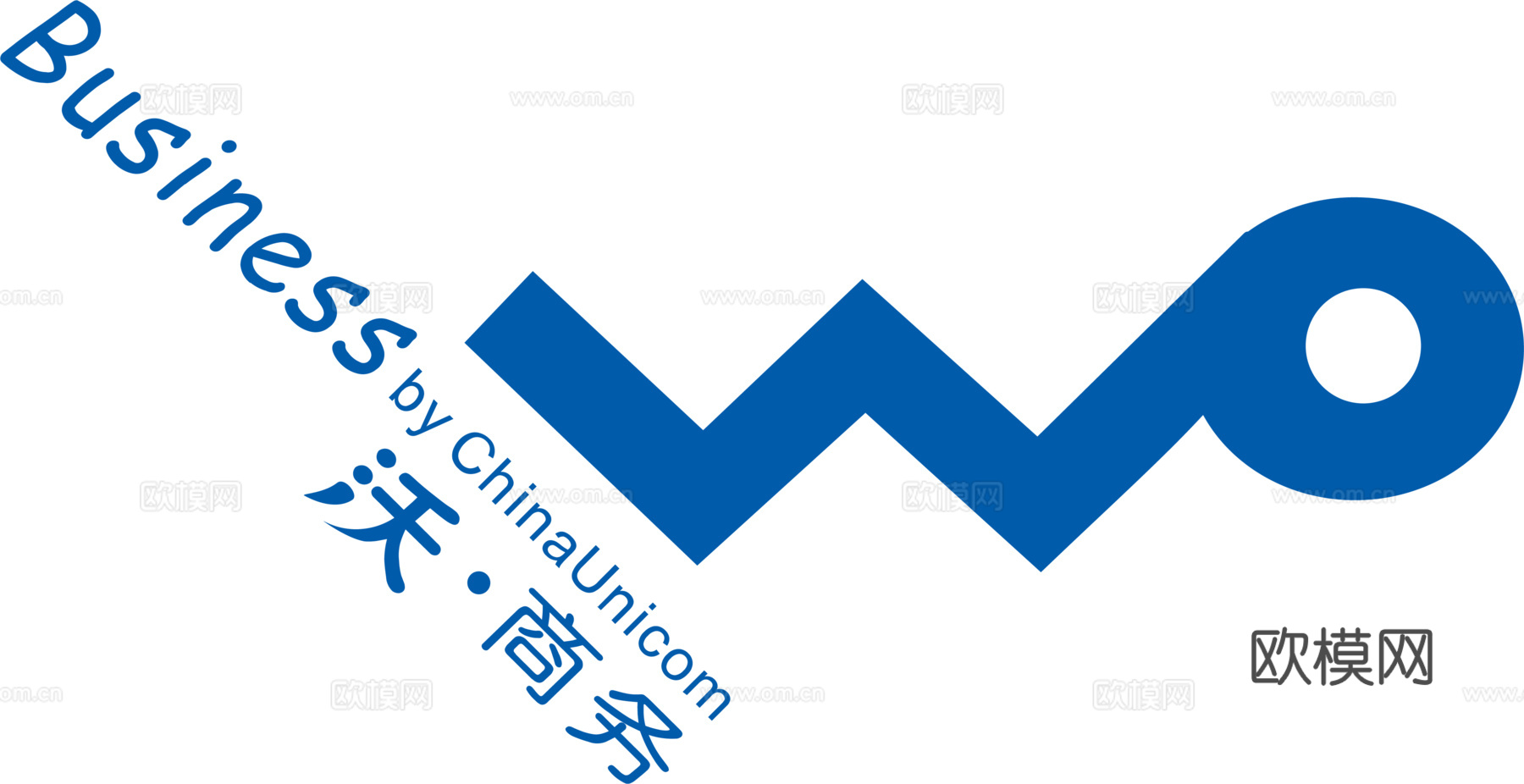 中国联通沃商务，电信通讯logo