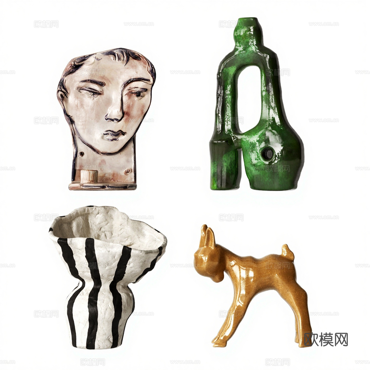 中古法式雕塑摆件 雕像 抽象雕塑 艺术雕塑 石膏摆件3d模型下载