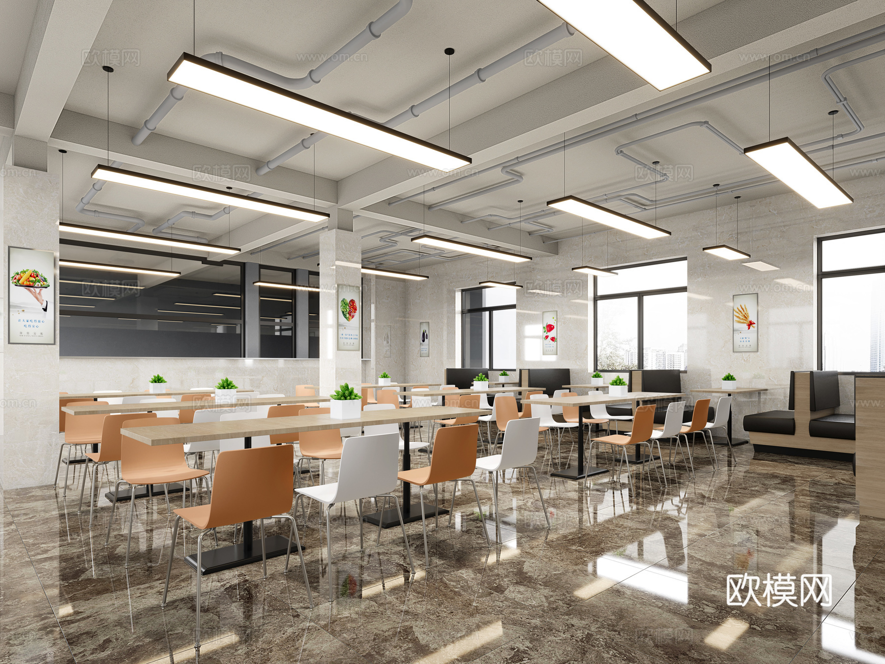 食堂 职工食堂3d模型