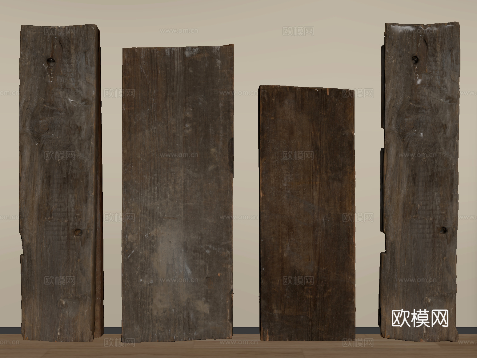 中式木头木板木条 旧木板老木头木块su模型