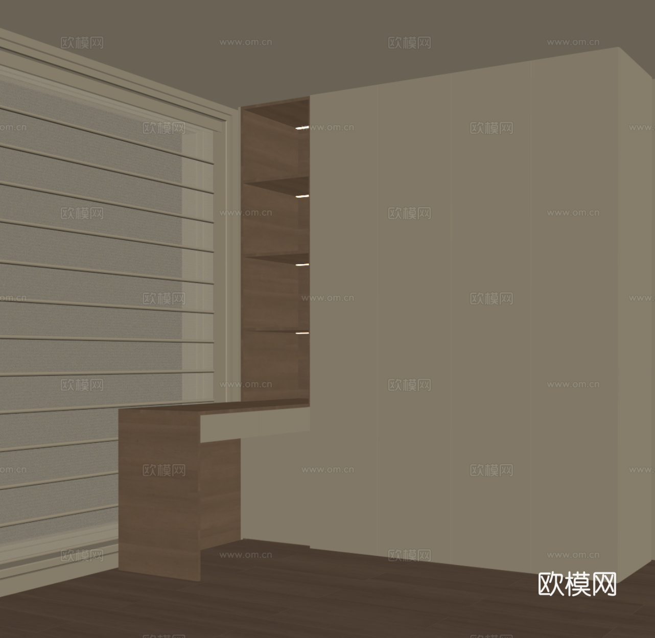 现代衣柜su模型