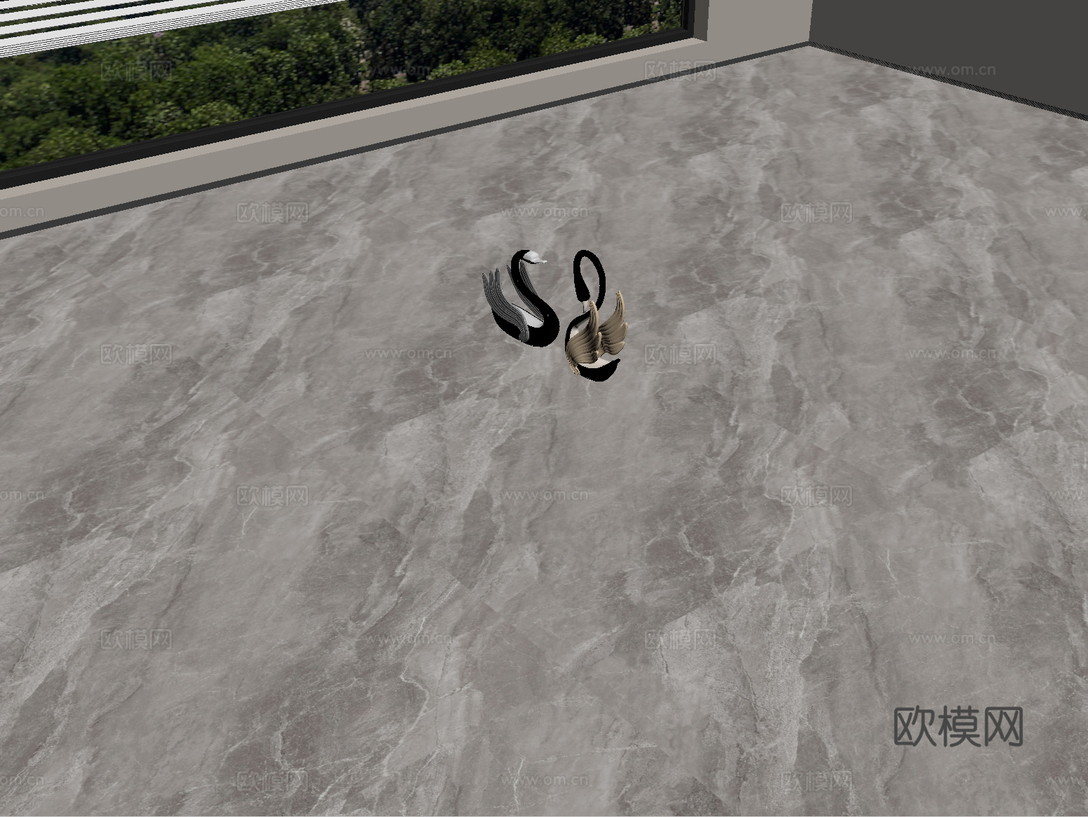 现代地砖 瓷砖 柔光砖su模型