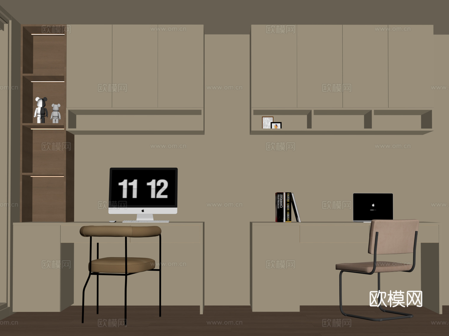现代书桌椅su模型