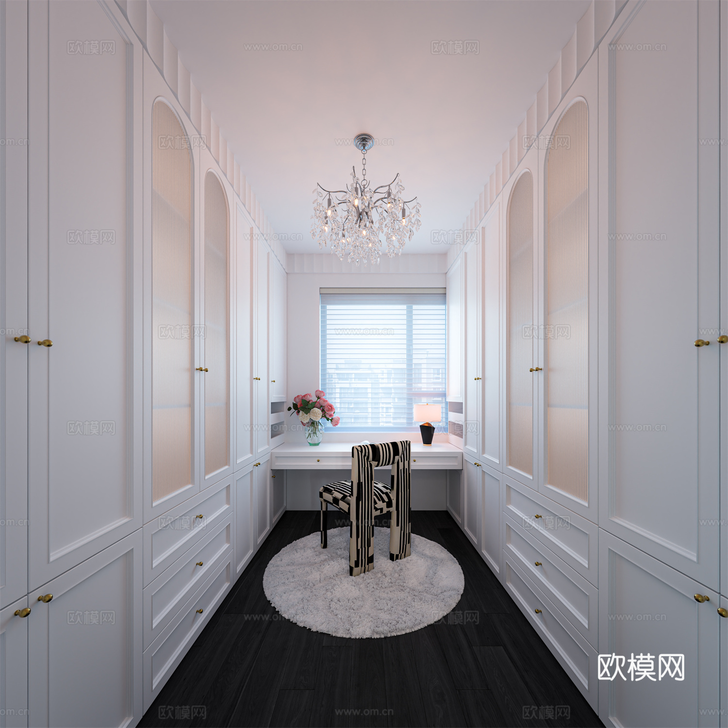 法式风主卧套房3d模型下载（渲染图4）